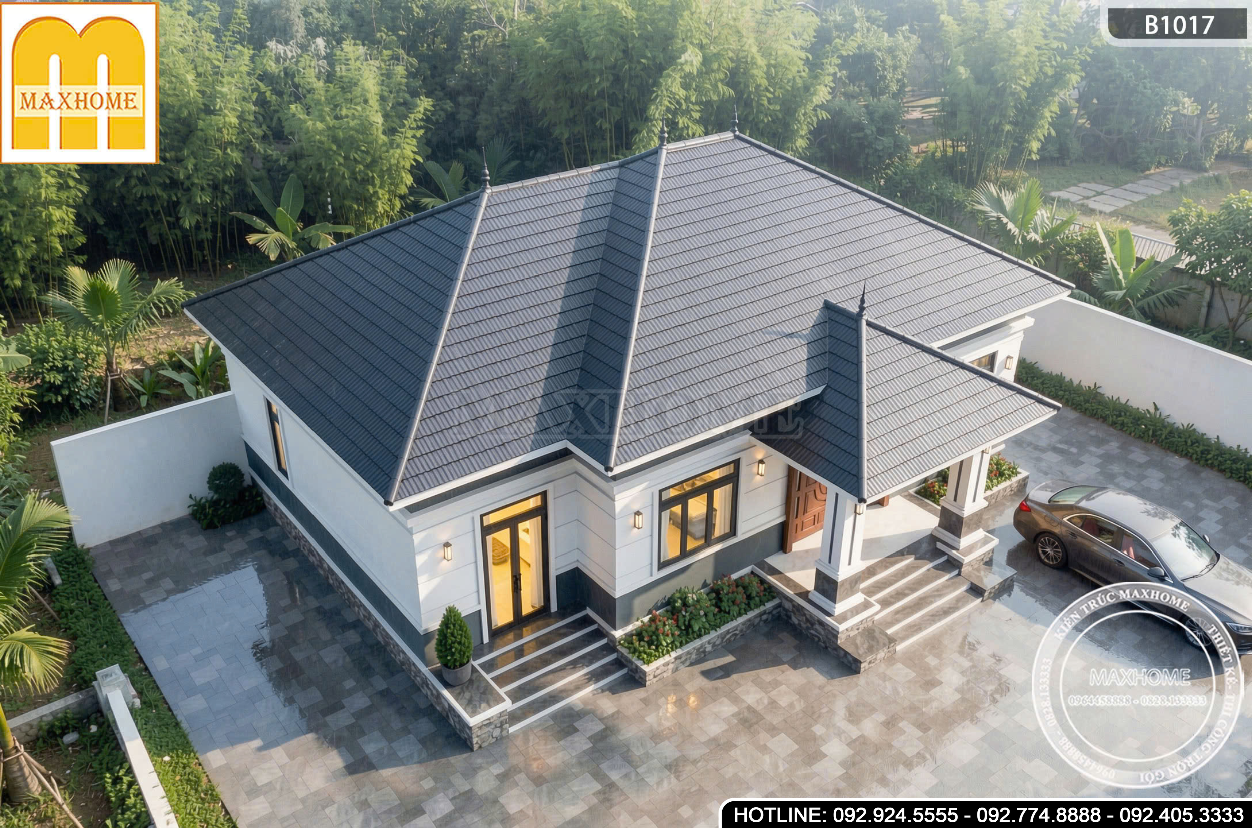Mẫu nhà vườn mái Nhật 1 tầng hiện đại, chi phí hợp lý | MH46930 Mẫu nhà vườn mái Nhật 1 tầng hiện đại, chi phí hợp lý | MH46930