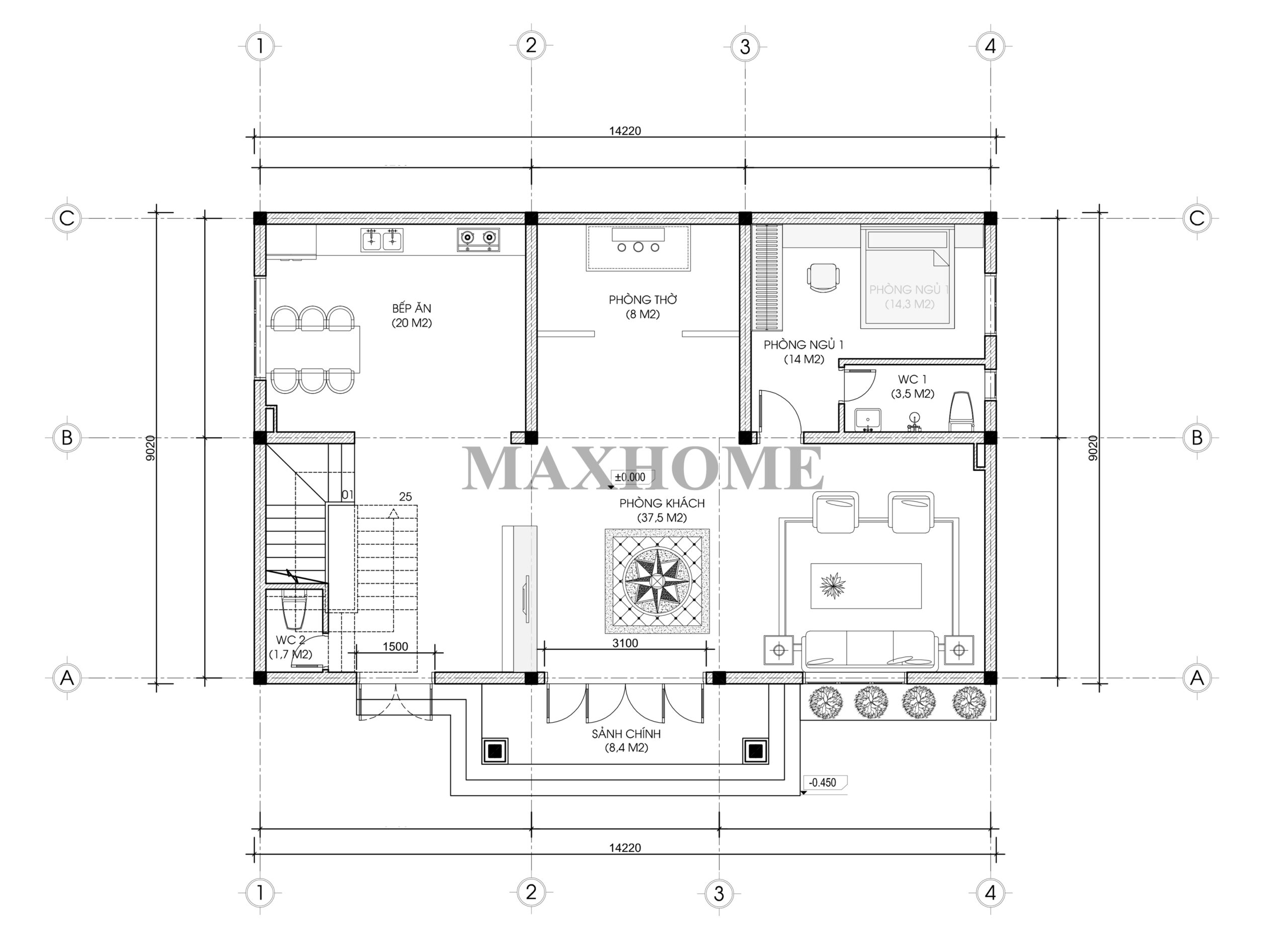 Ngắm nhìn mẫu nhà mái Nhật 3 gian tinh tế, sang trọng tại Hà Nội - MH47044 Ngắm nhìn mẫu nhà mái Nhật 3 gian tinh tế, sang trọng tại Hà Nội - MH47044