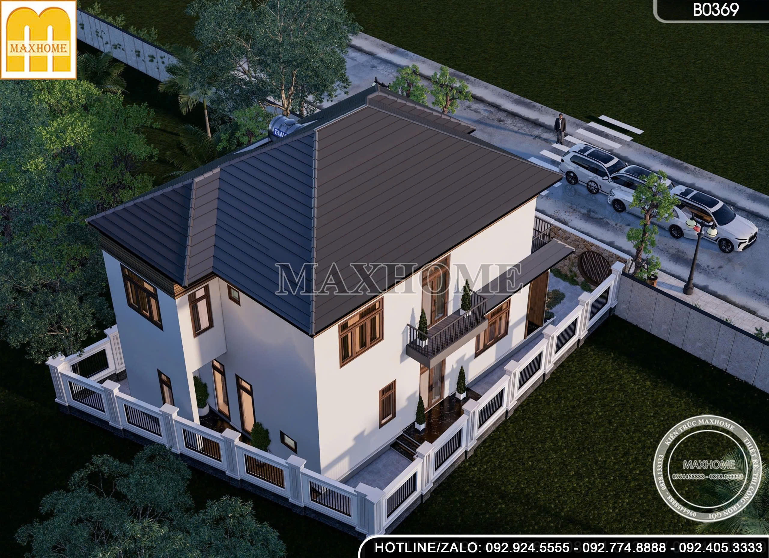 Thiết kế biệt thự 2 tầng mái Nhật | MH47045
