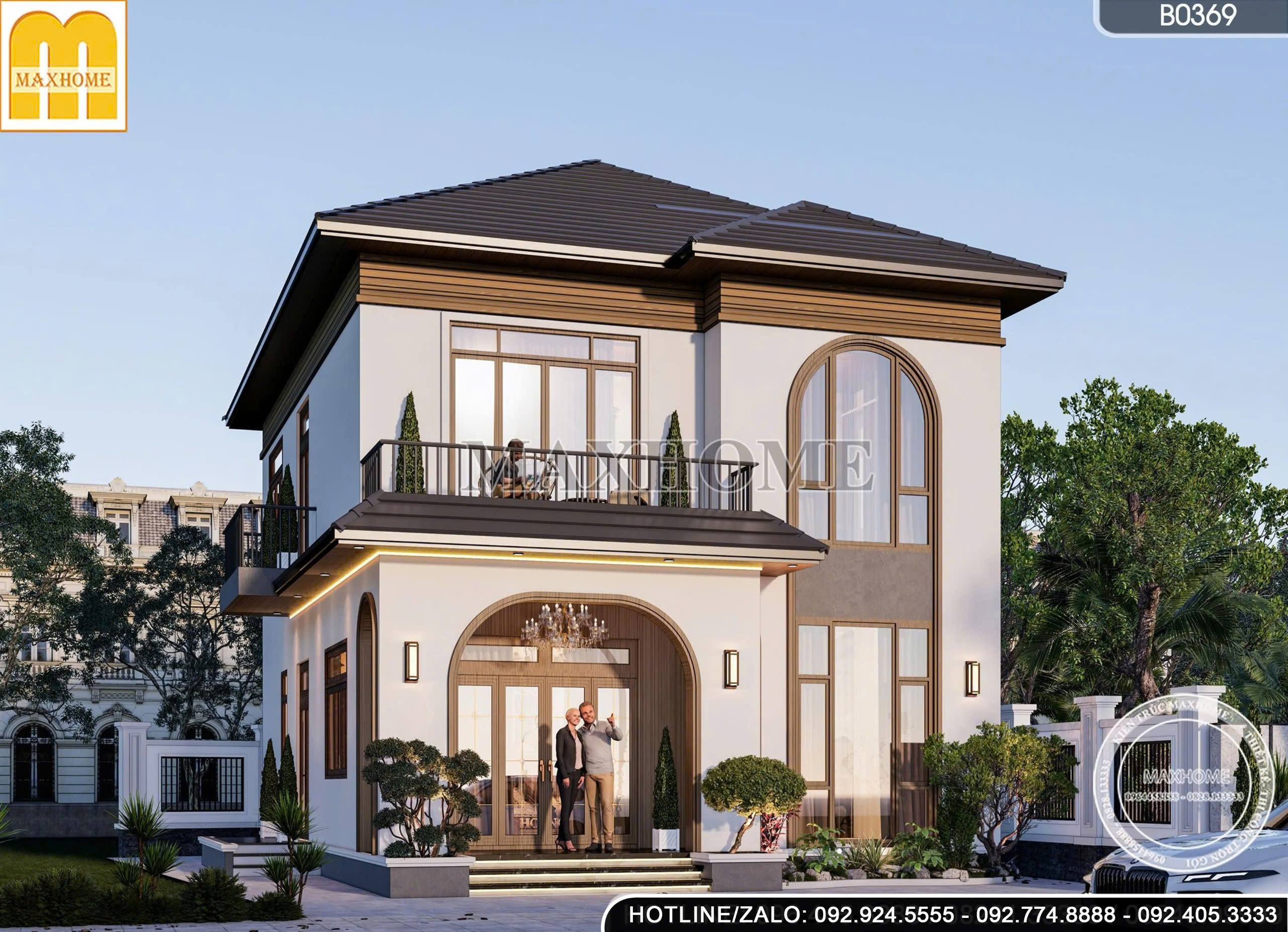Thiết kế biệt thự 2 tầng mái Nhật | MH47045