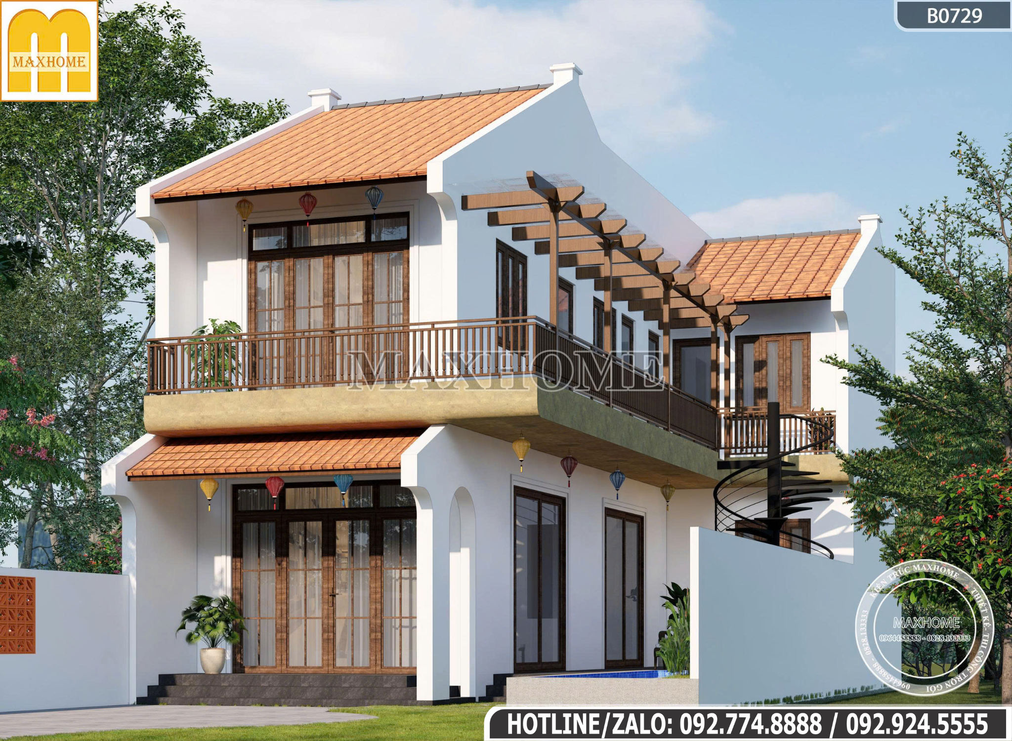 Mẫu Nhà 2 Tầng Phong Cách Mới Lạ | MH46732
