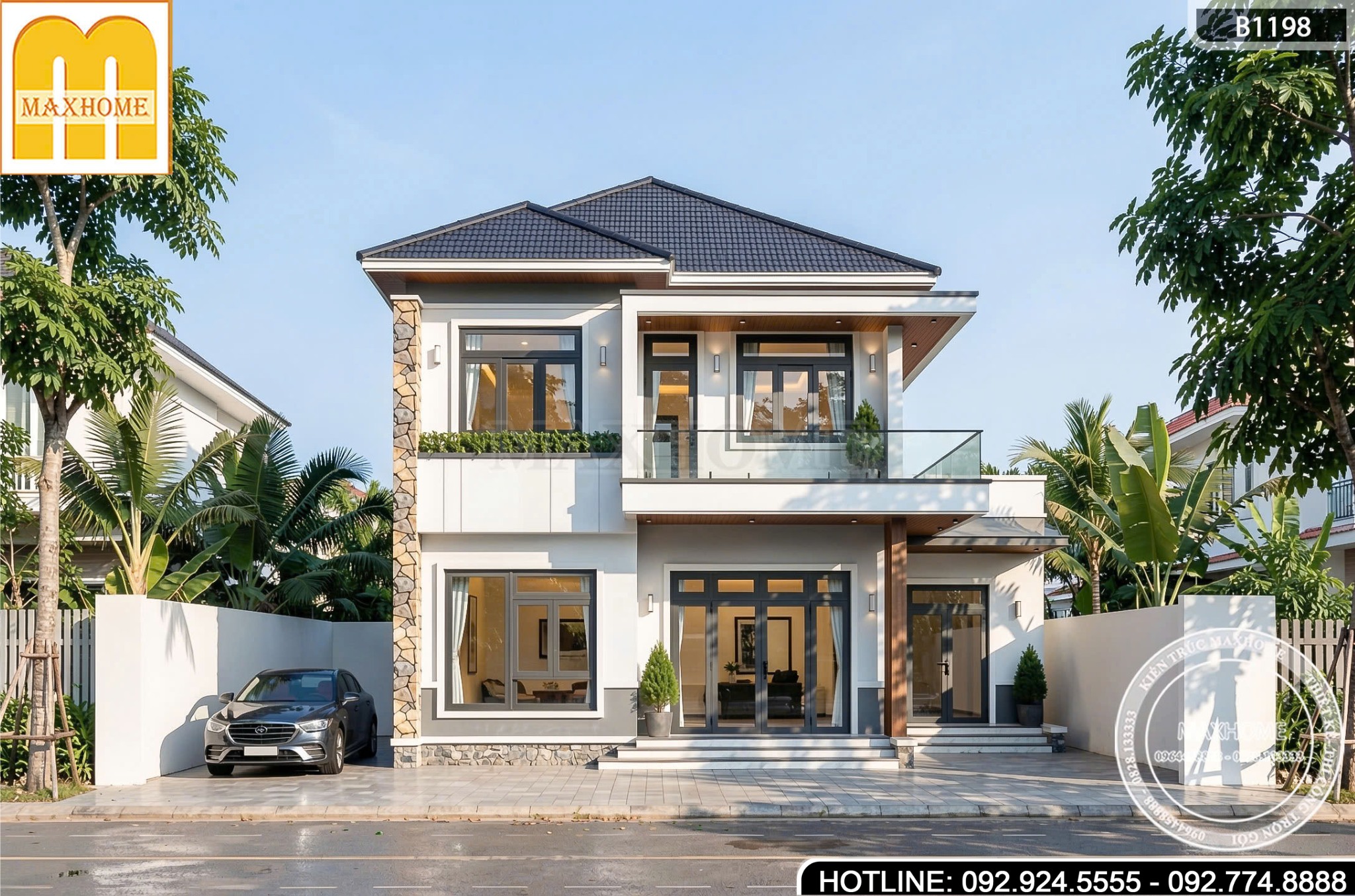 Thiết Kế Nhà 2 Tầng Mái Nhật | MH47009