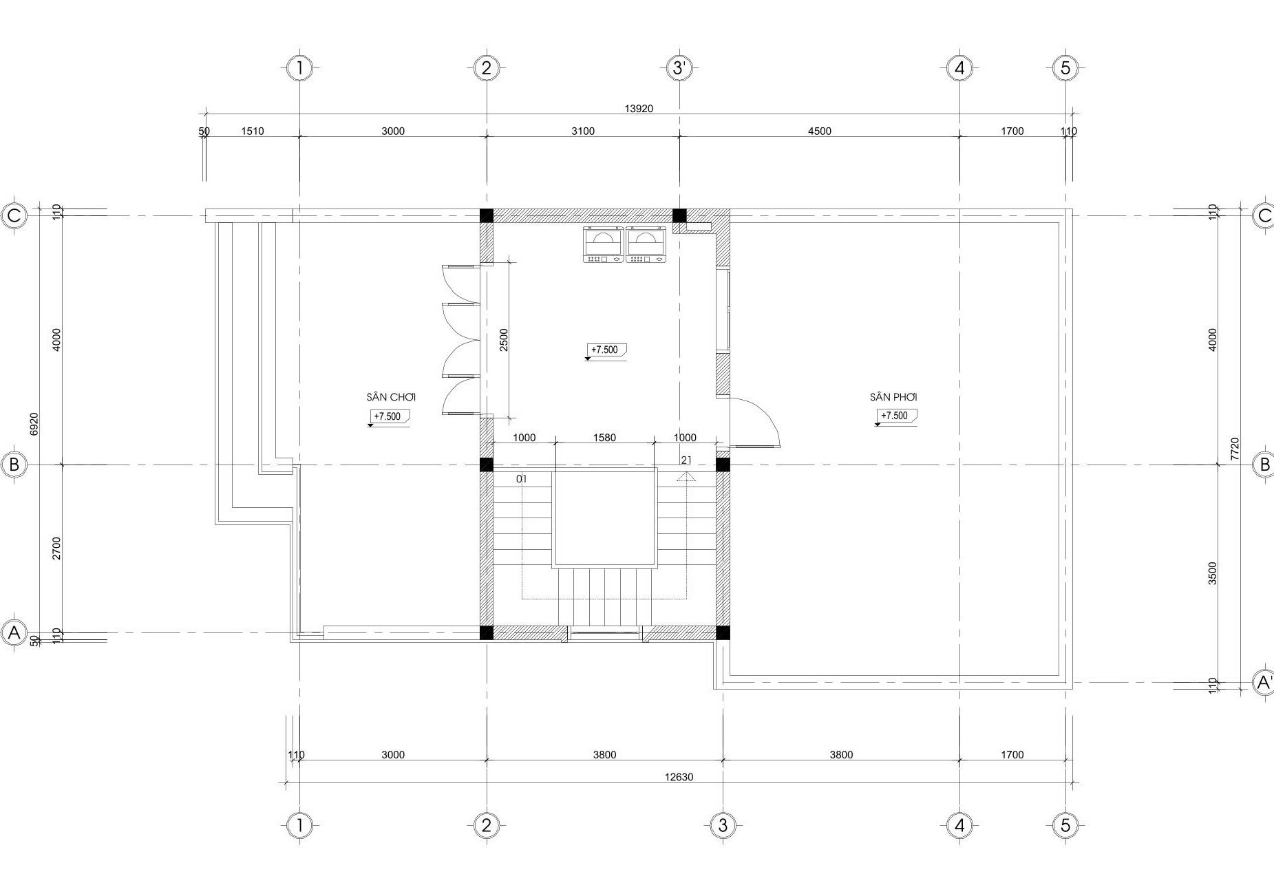 Mặt bằng công năng sử dụng tầng 3