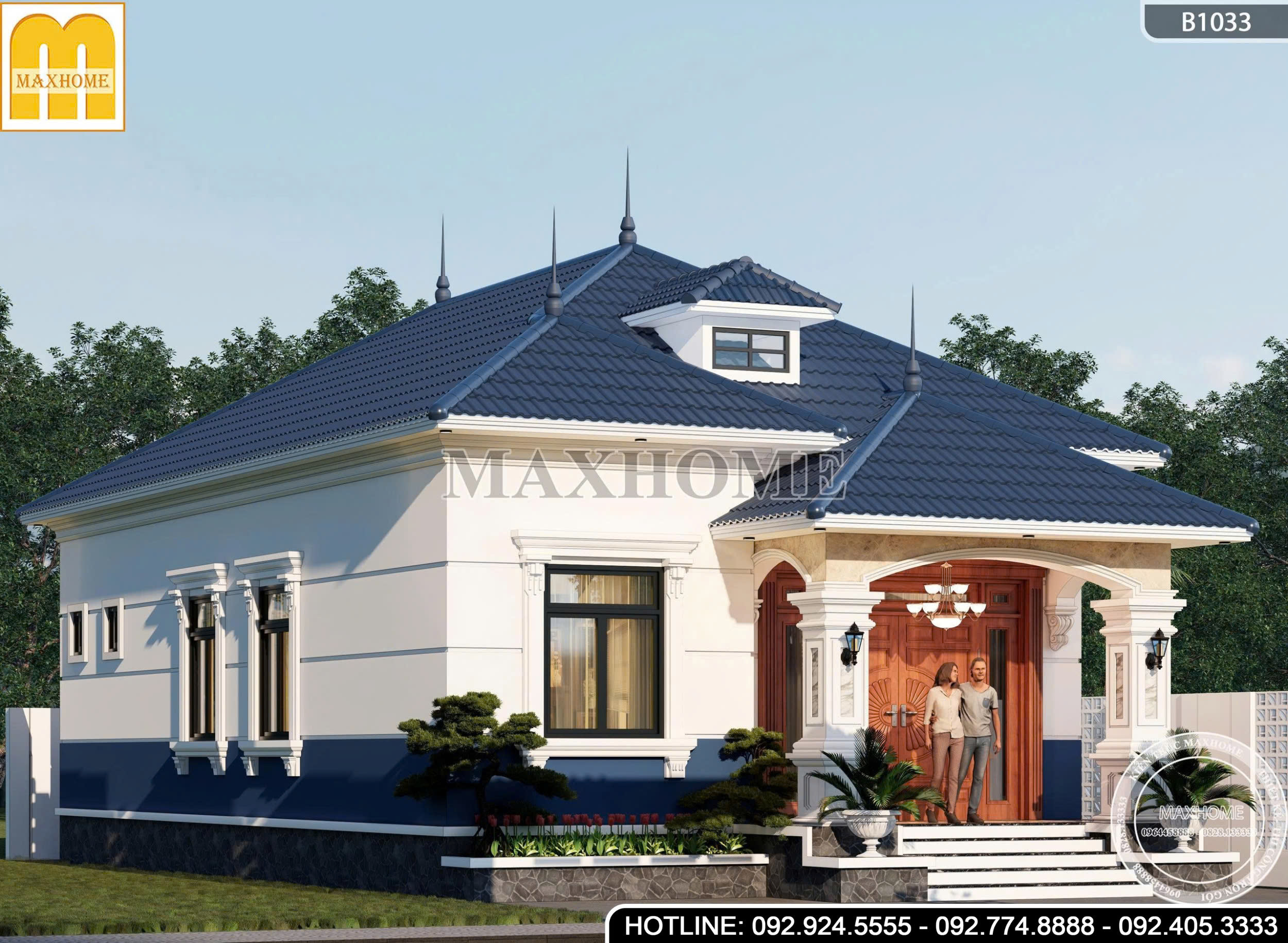Mẫu Nhà Cấp 4 Mái Nhật Tân Cổ Tại Thanh Hóa | MH46902