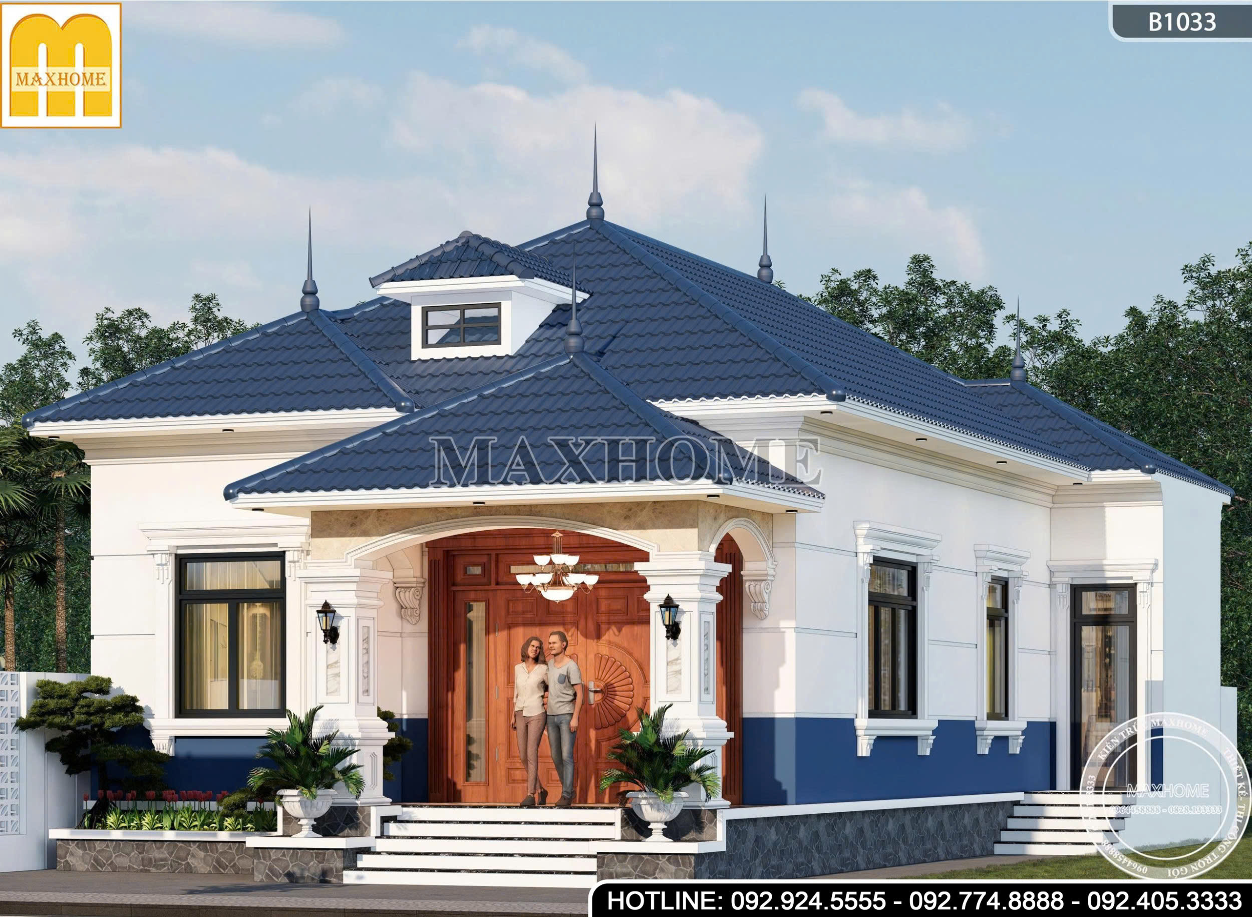 Mẫu Nhà Cấp 4 Mái Nhật Tân Cổ Tại Thanh Hóa | MH46902