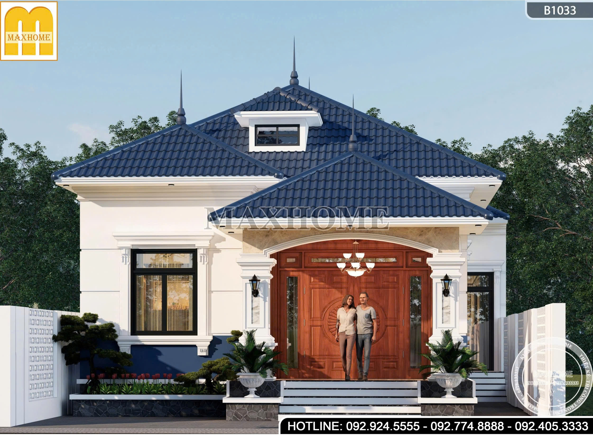 Mẫu Nhà Cấp 4 Mái Nhật Tân Cổ Tại Thanh Hóa | MH46902