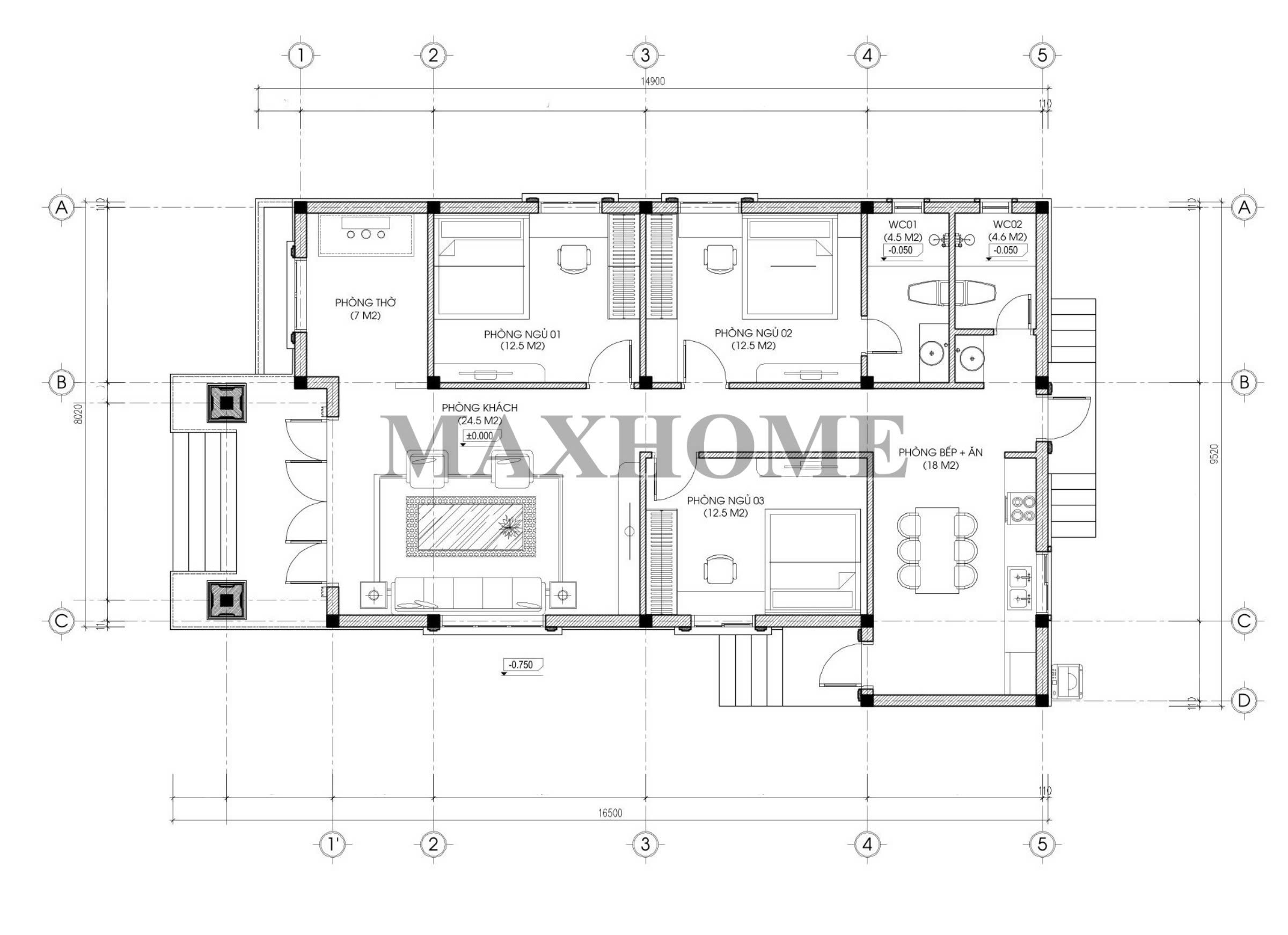 Mặt bằng công năng sử dụng