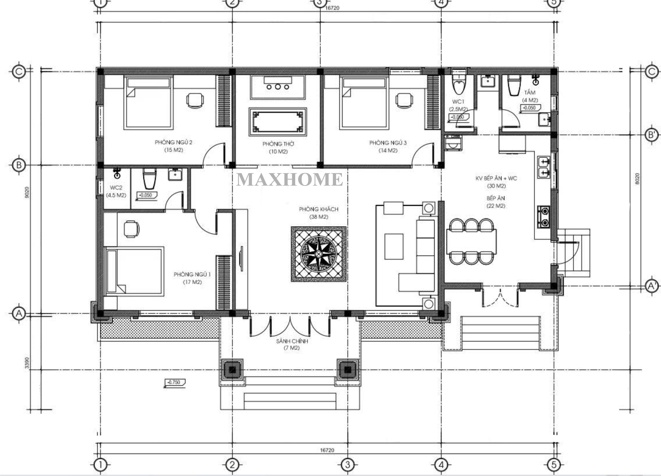 Mặt bằng định vị mẫu nhà