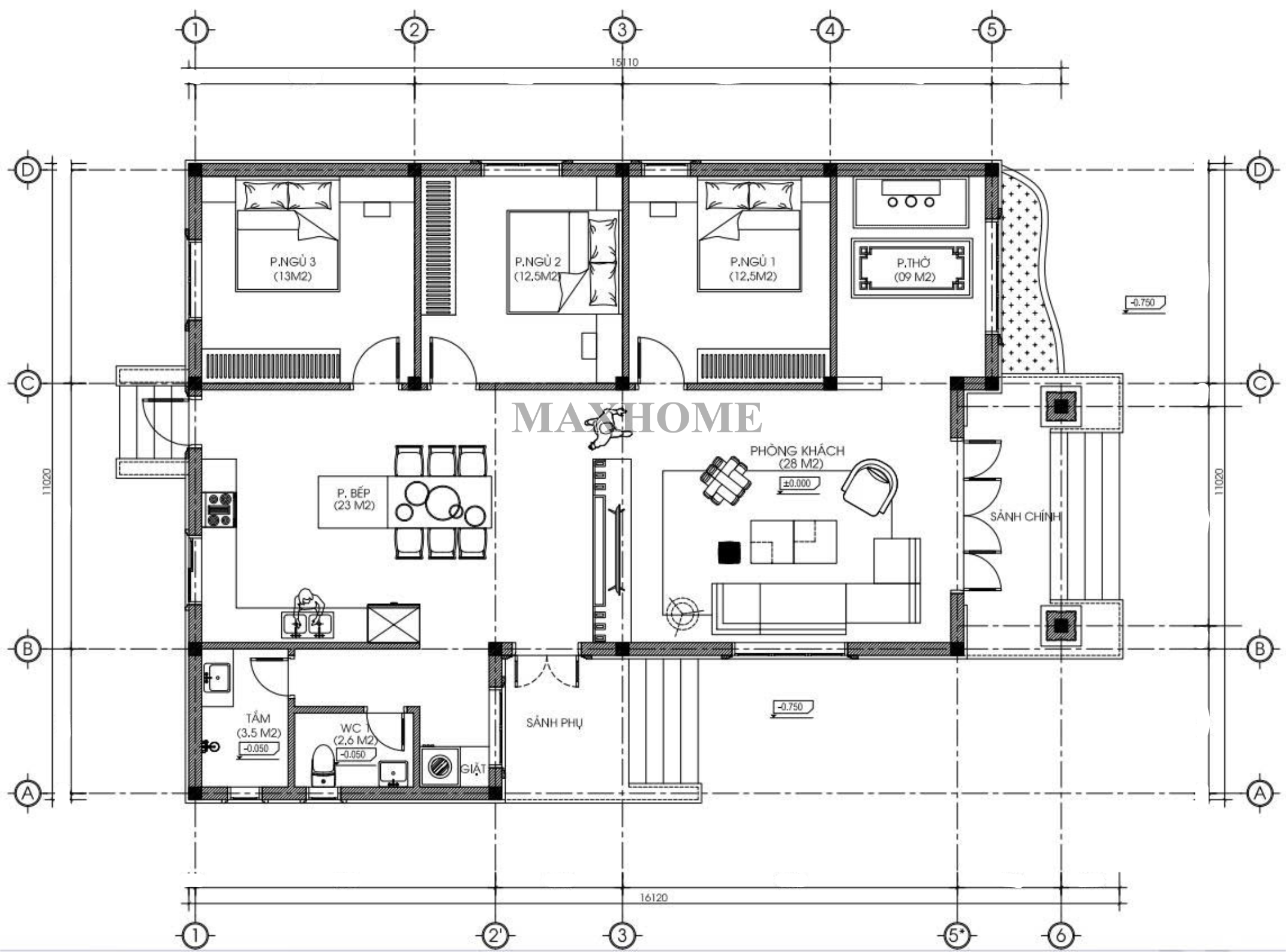 Mặt bằng công năng sử dụng