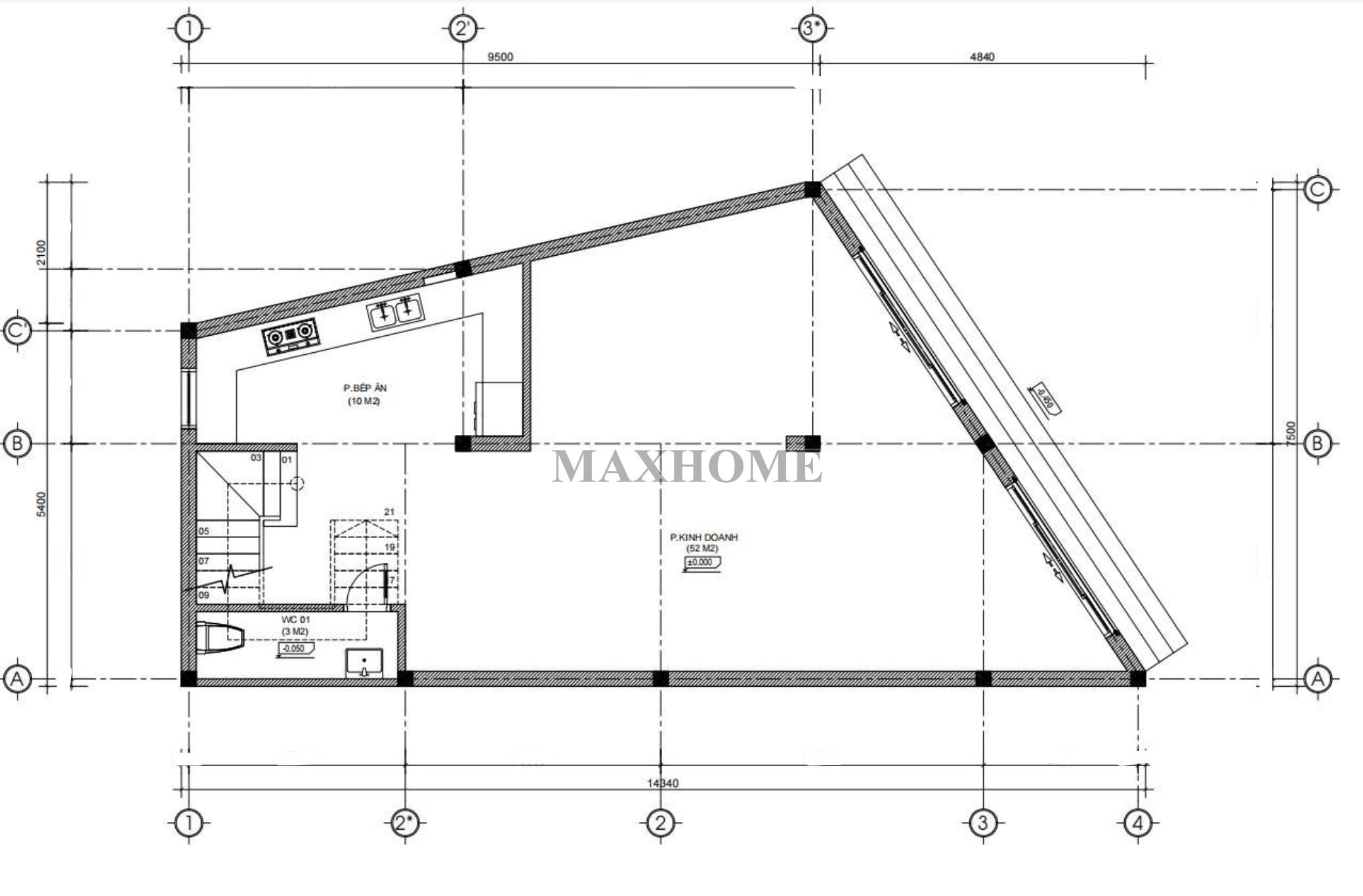 Mặt bằng bố trí công năng tầng 1