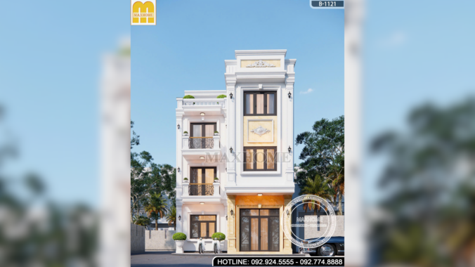 Thiết Kế Nhà Phố 3 Tầng Tân Cổ | MH46947