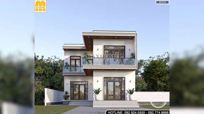 Mẫu Nhà 2 Tầng Chữ L Hiện Đại | MH47035