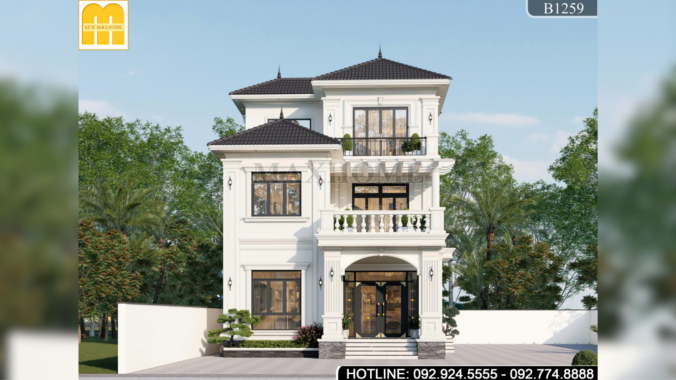 Nhà 3 tầng mái Nhật tân cổ đẹp đẳng cấp | MH47101
