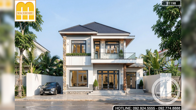 Thiết Kế Nhà 2 Tầng Mái Nhật | MH47009