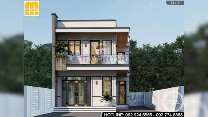 Mẫu Nhà 2 Tầng Mái Bằng | MH46981