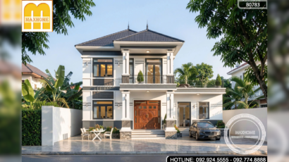 Mẫu Nhà 2 Tầng Mái Nhật Sang Trọng | MH46967