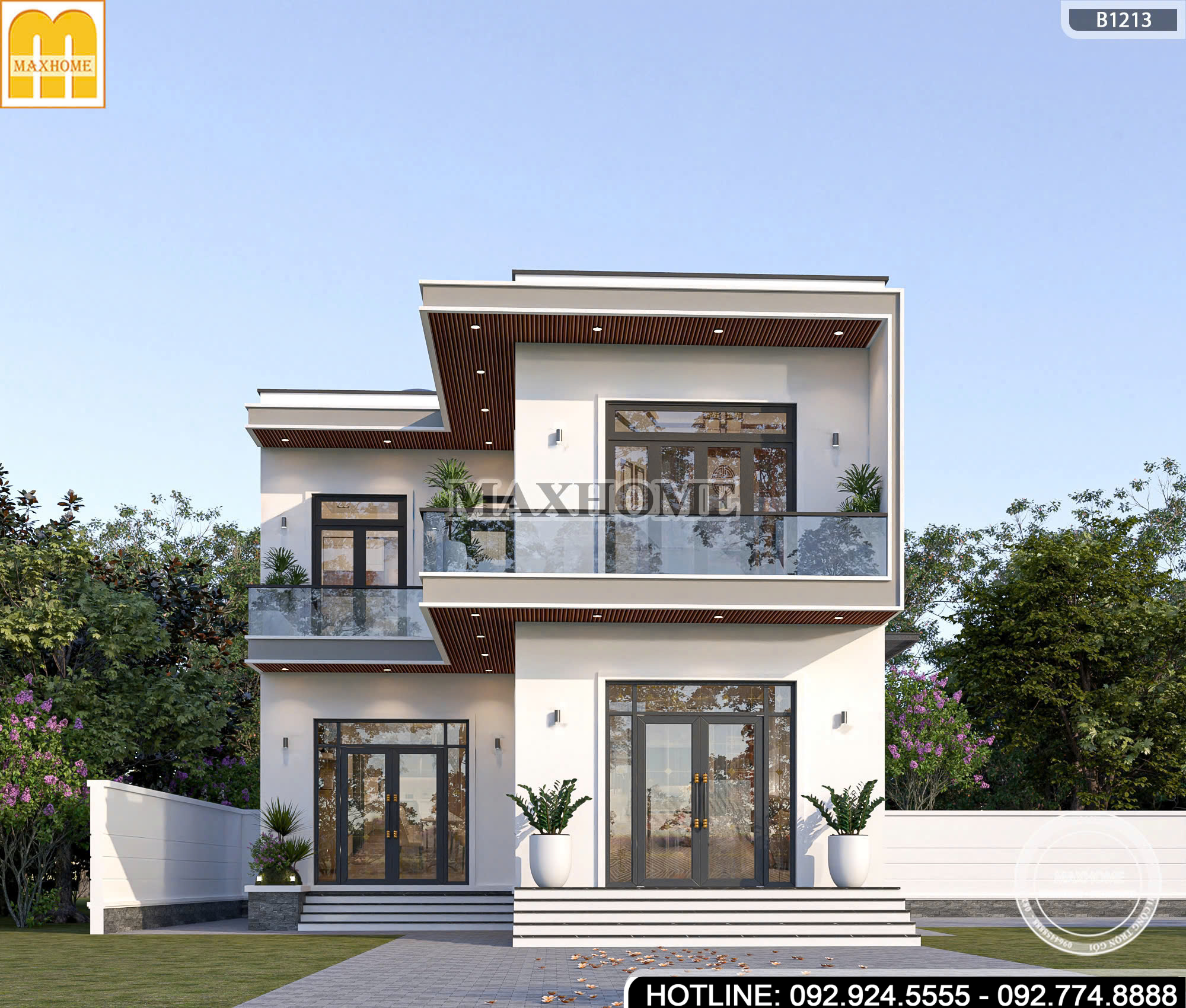 Mẫu Nhà 2 Tầng Chữ L Hiện Đại | MH47035