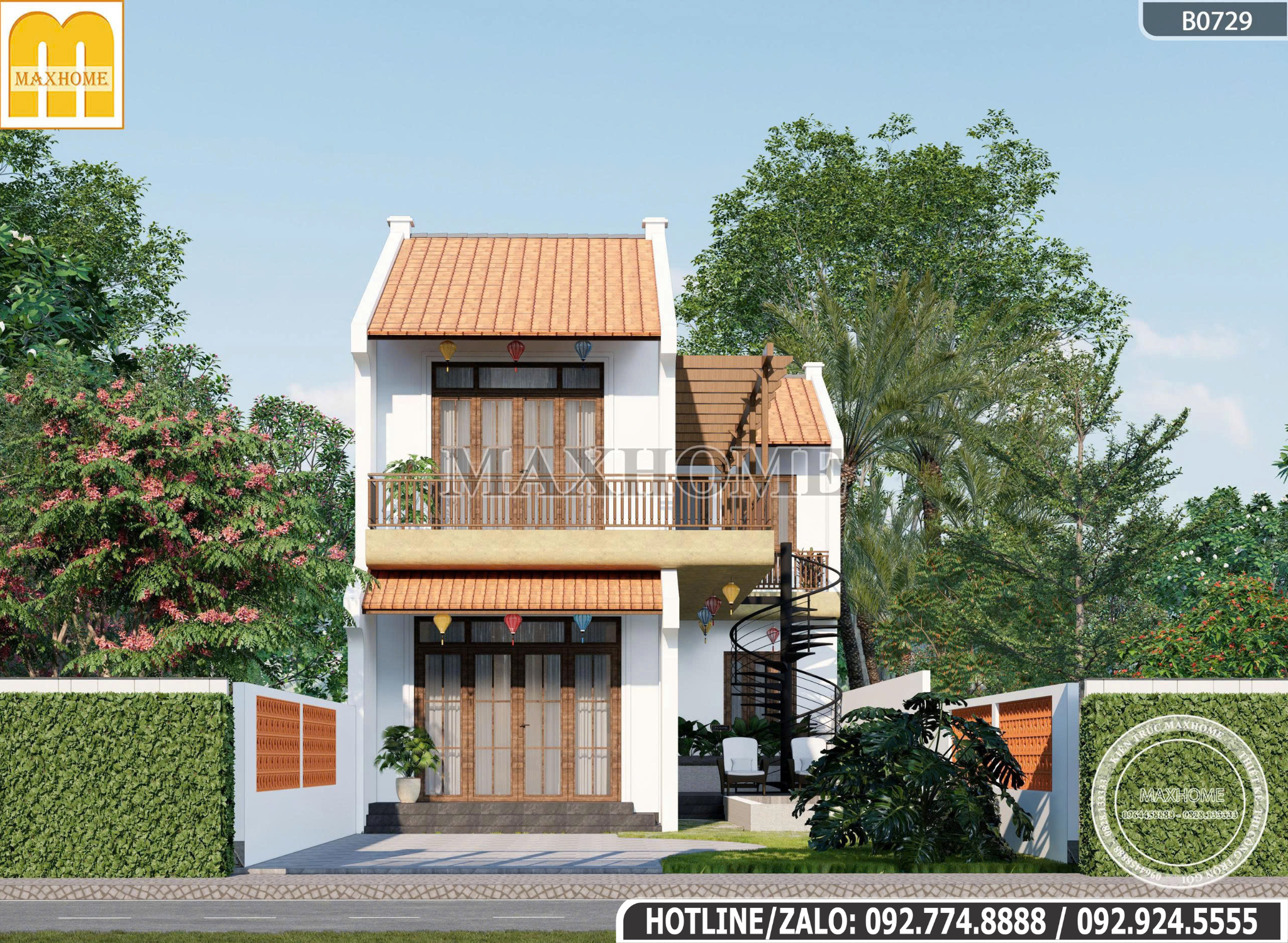 Mẫu Nhà 2 Tầng Phong Cách Mới Lạ | MH46732