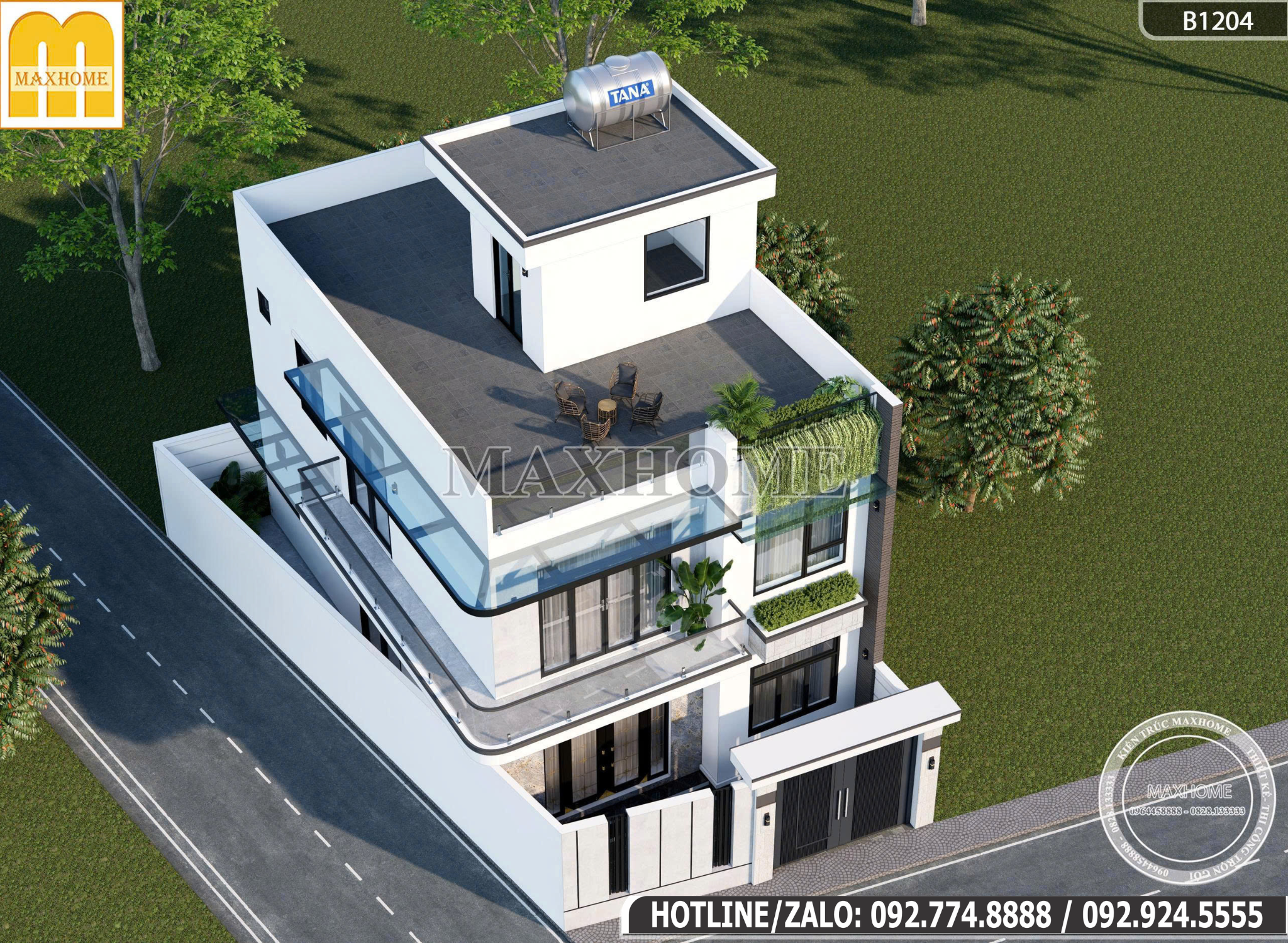 Top Mẫu Nhà 2 Tầng 1 Tum | MH47023