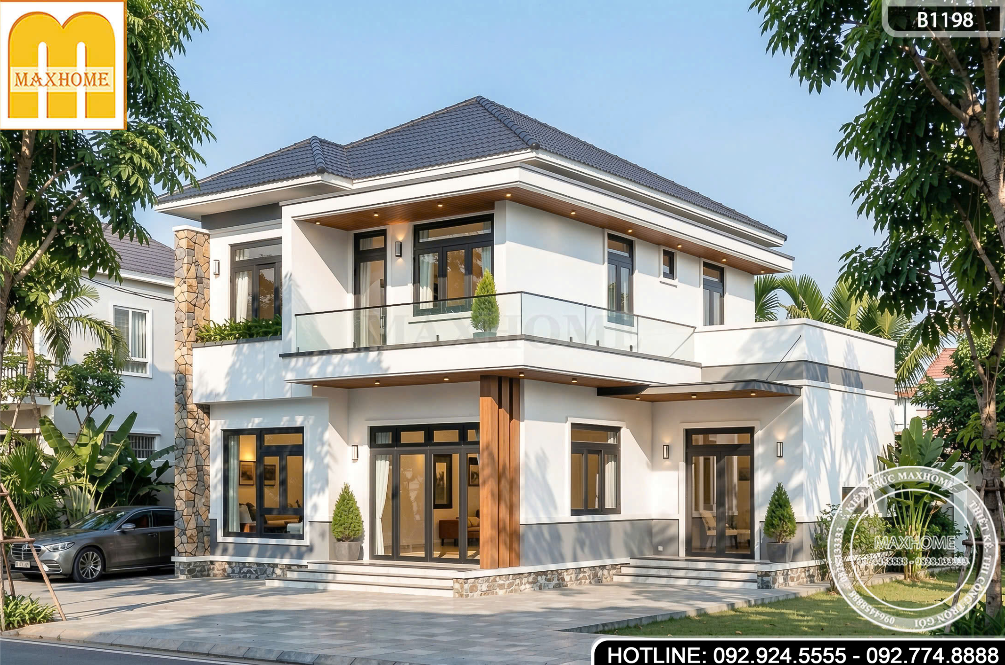 Thiết Kế Nhà 2 Tầng Mái Nhật | MH47009