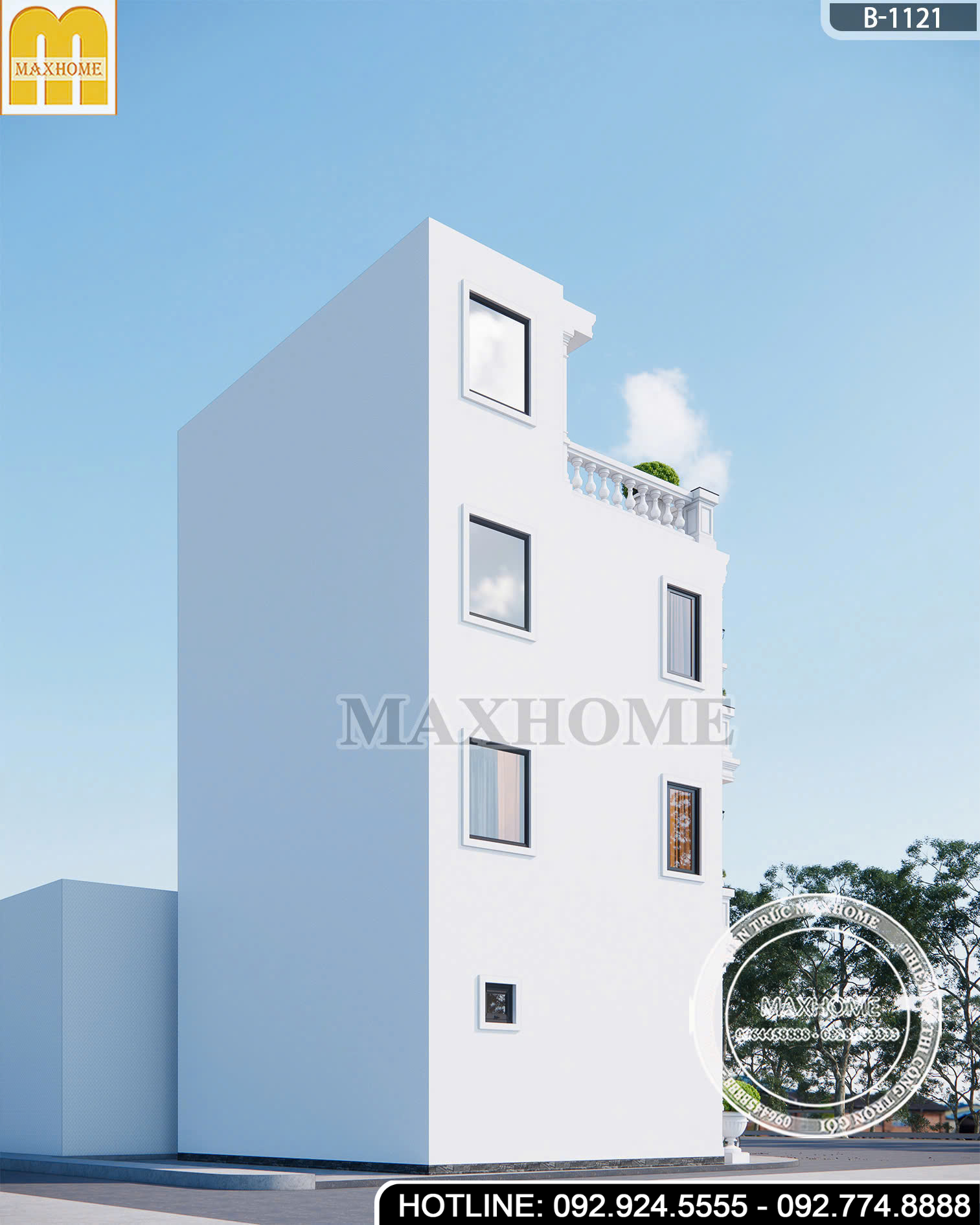 Thiết Kế Nhà Phố 3 Tầng Tân Cổ | MH46947