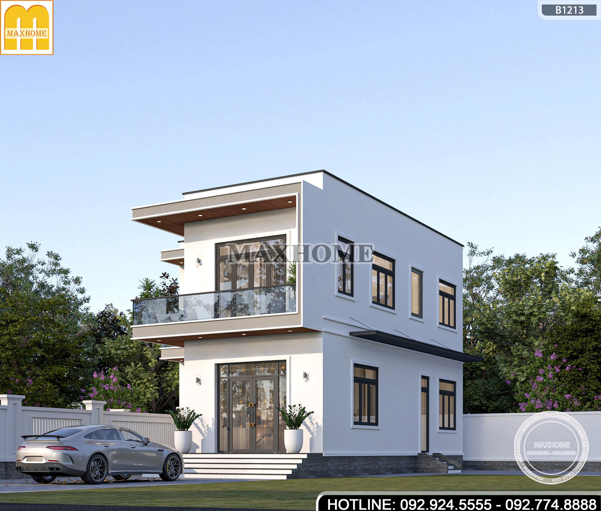 Mẫu Nhà 2 Tầng Chữ L Hiện Đại | MH47035