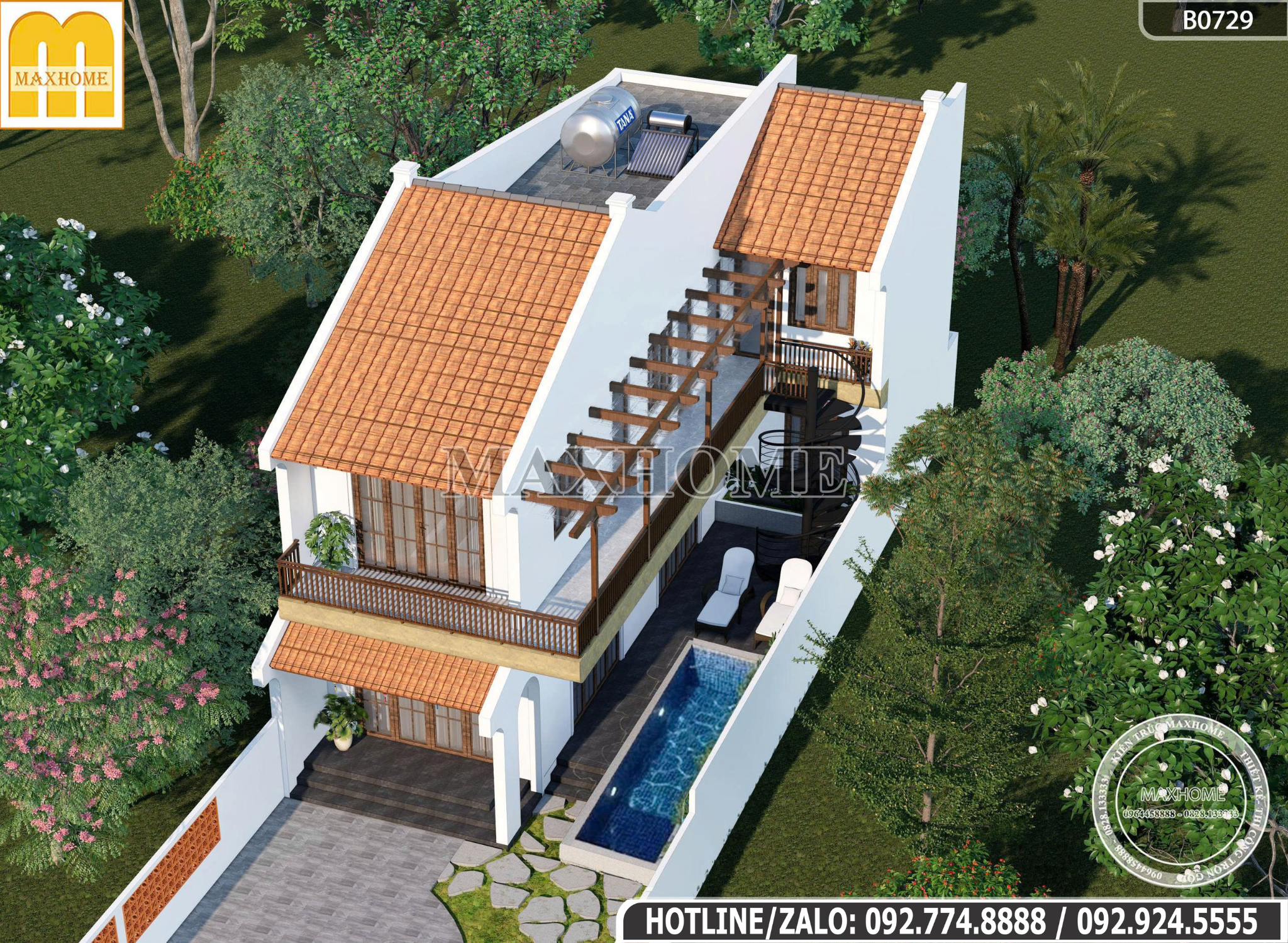 Mẫu Nhà 2 Tầng Phong Cách Mới Lạ | MH46732