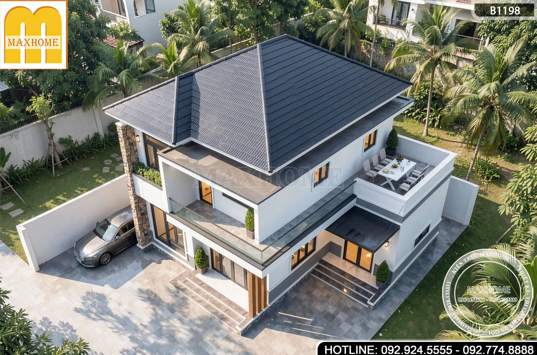 Thiết Kế Nhà 2 Tầng Mái Nhật | MH47009