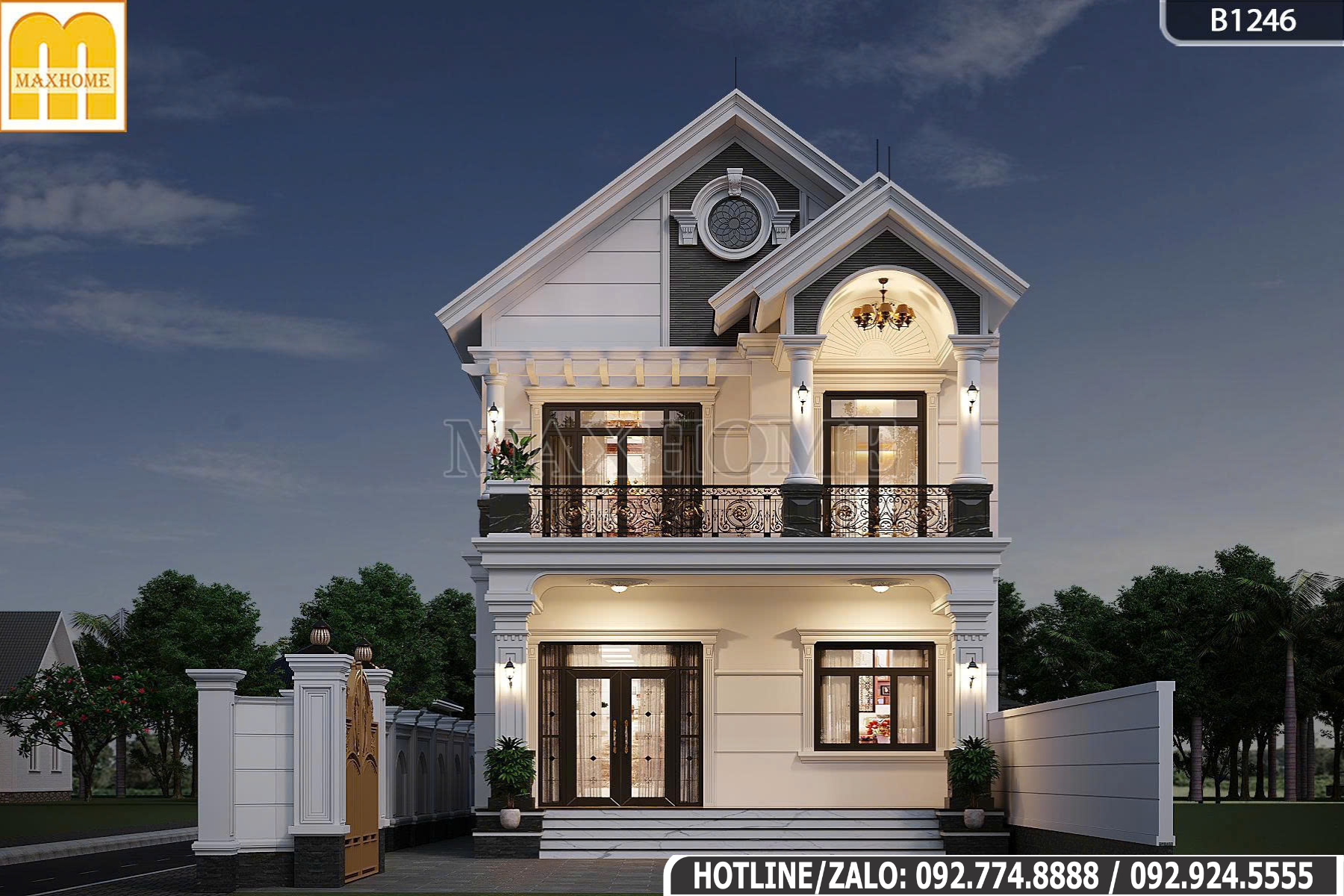 Nhà mái Thái 2 tầng tại Ninh Bình | MH47052