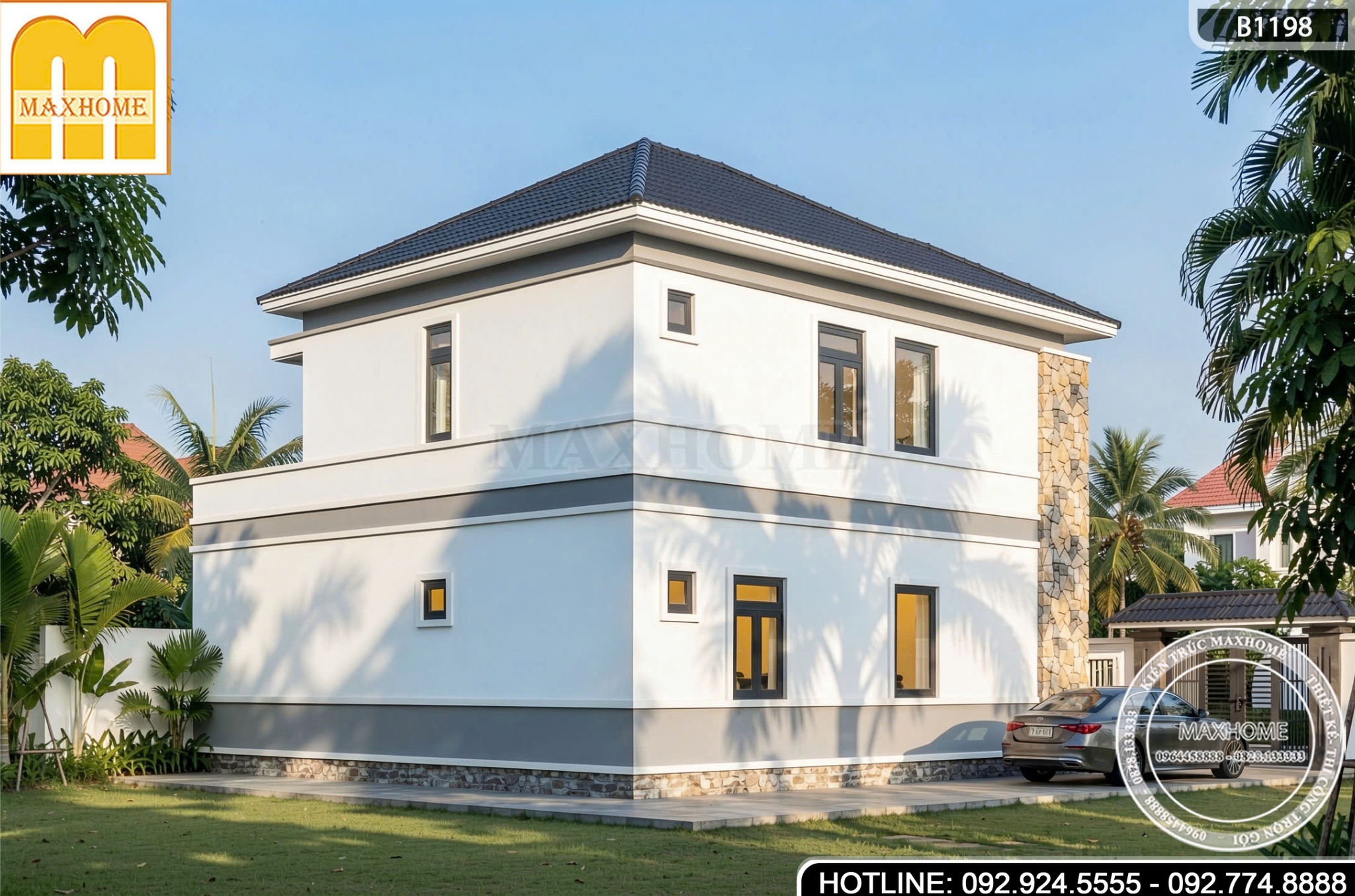 Thiết Kế Nhà 2 Tầng Mái Nhật | MH47009