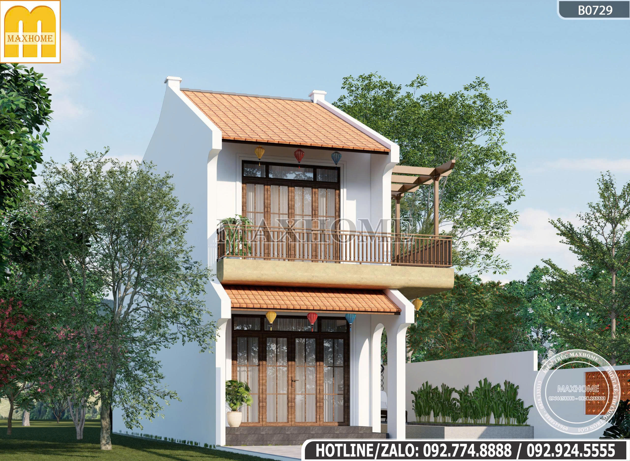 Mẫu Nhà 2 Tầng Phong Cách Mới Lạ | MH46732
