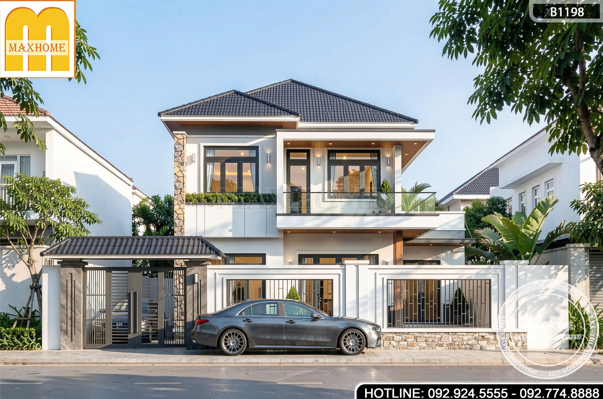 Thiết Kế Nhà 2 Tầng Mái Nhật | MH47009