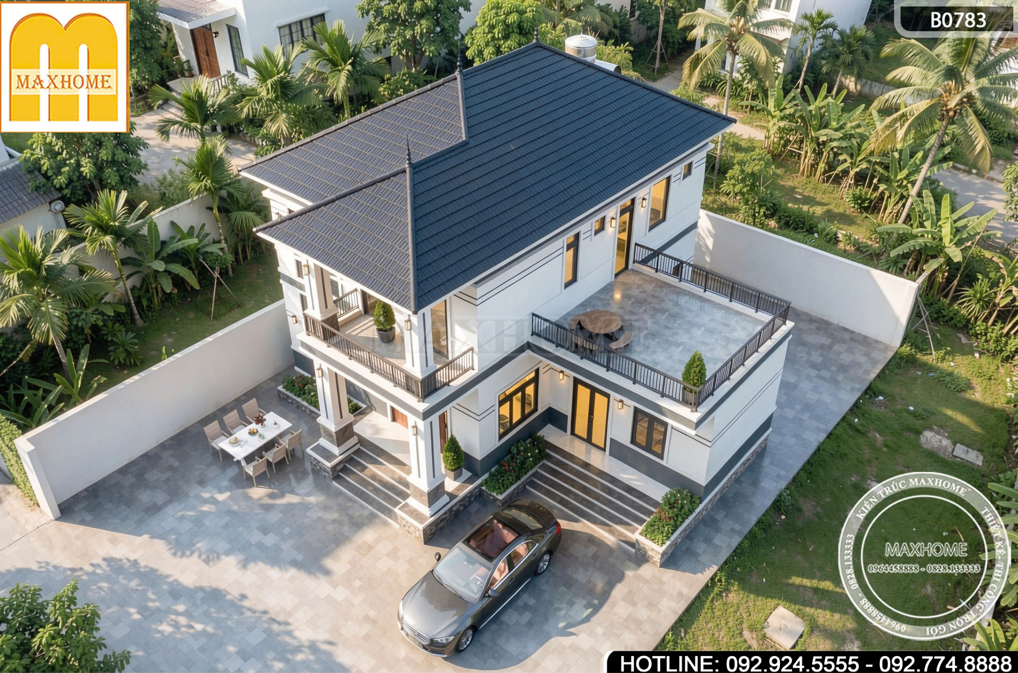 Mẫu Nhà 2 Tầng Mái Nhật Sang Trọng | MH46967