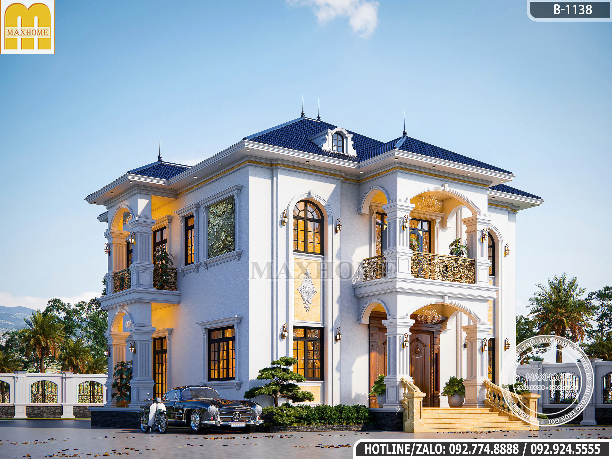 Biệt Thự Tân Cổ Điển 2 Tầng Mái Nhật | MH46966