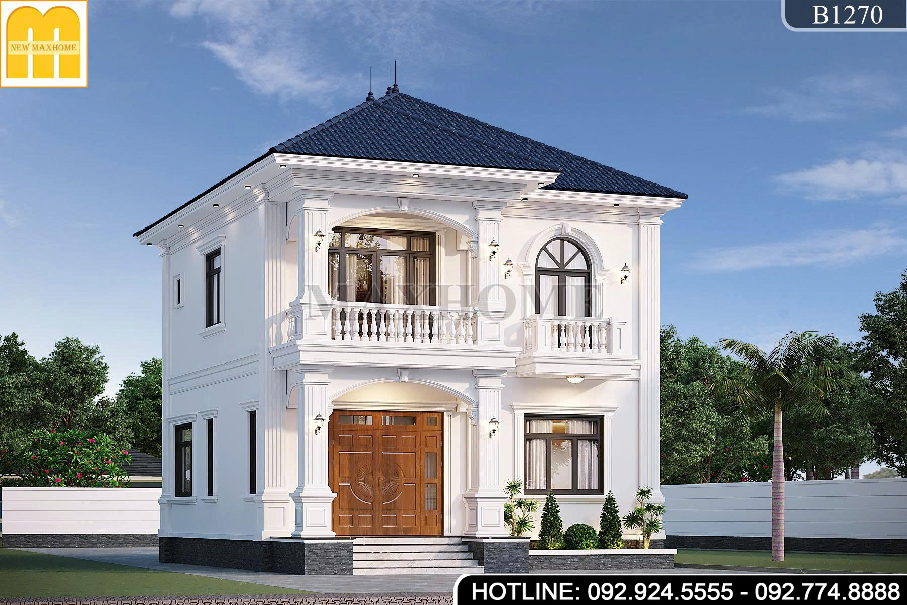 Mẫu 2 tầng mái Nhật tân cổ điện 4 phòng ngủ tại Ninh Bình | MH47096