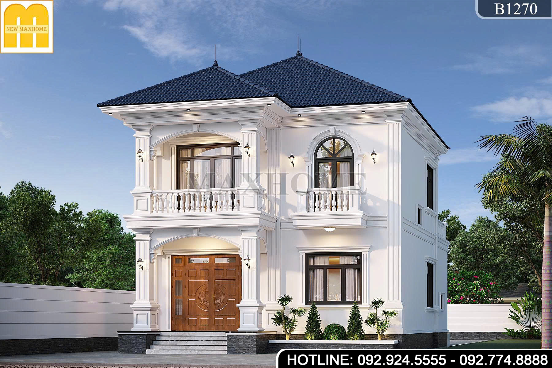 Mẫu 2 tầng mái Nhật tân cổ điện 4 phòng ngủ tại Ninh Bình | MH47096