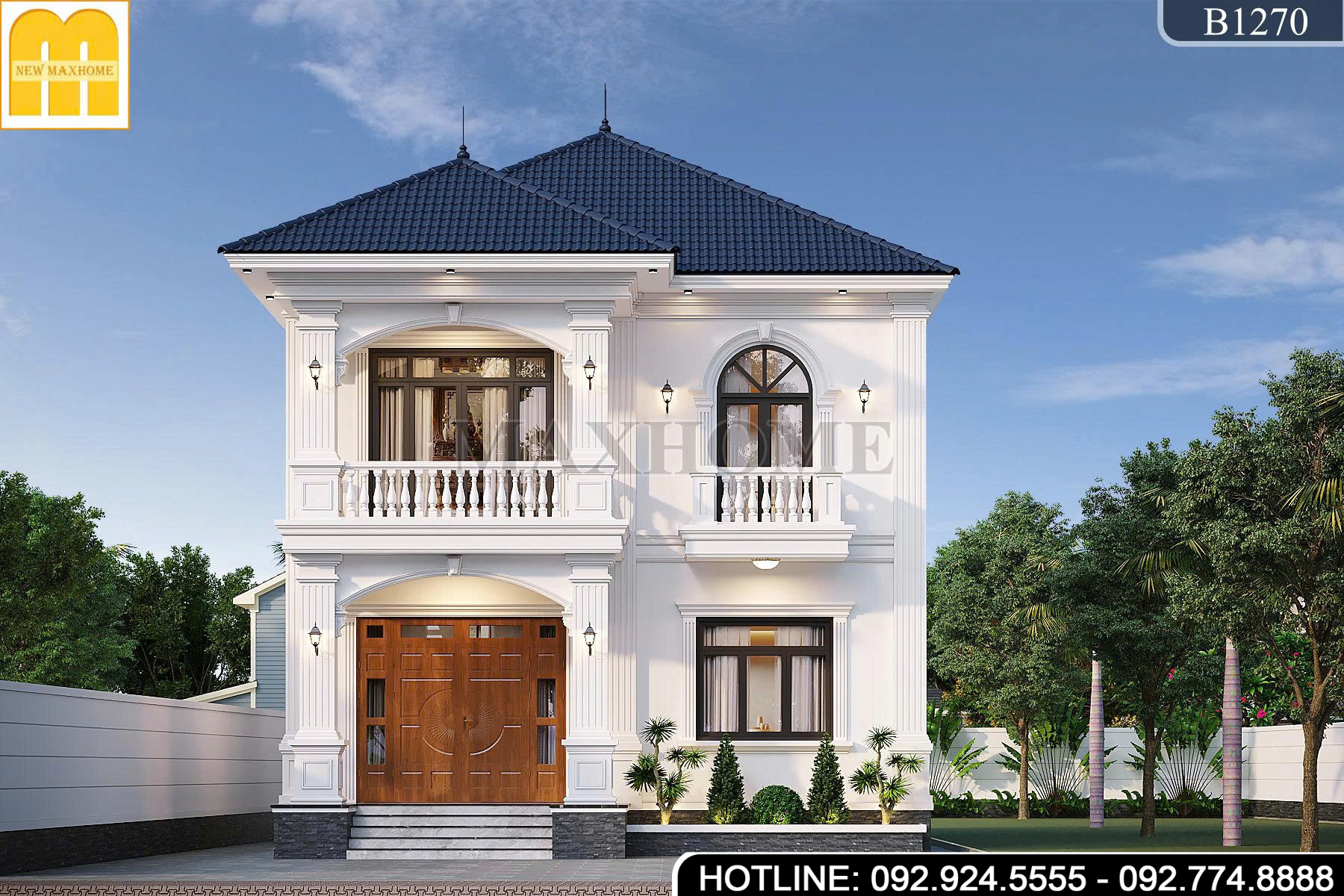 Mẫu 2 tầng mái Nhật tân cổ điện 4 phòng ngủ tại Ninh Bình | MH47096