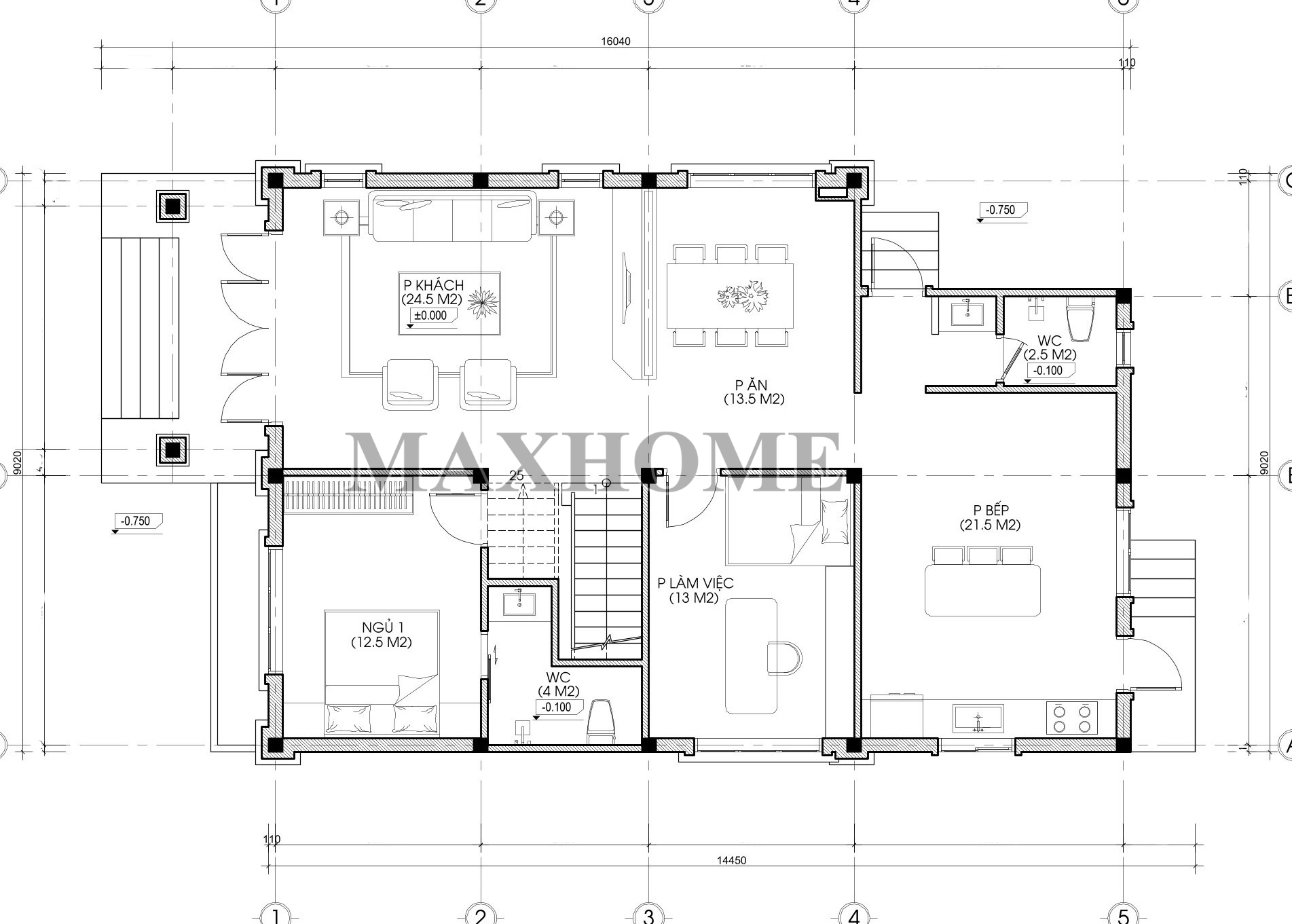 Mẫu 2 tầng mái Nhật tân cổ điện 4 phòng ngủ tại Ninh Bình | MH47096