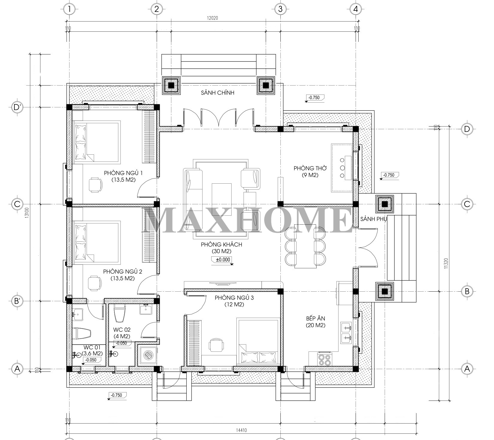 Mẫu cấp 4 mái Nhật tân cổ điển được ưa chuộng năm 2026 | MH46896