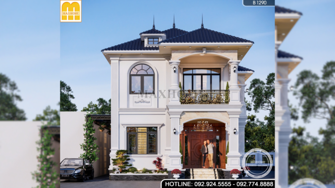 Mẫu nhà 2 tầng mái Nhật tân cổ đẹp mê li tại Nghệ An