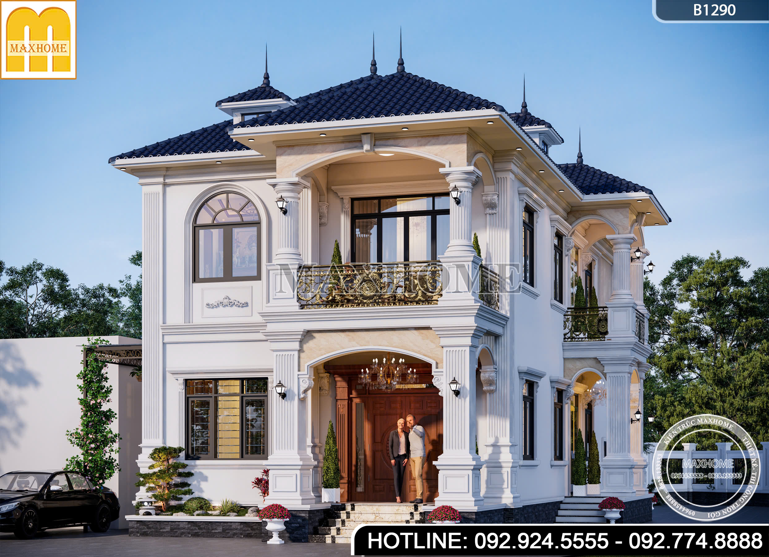 Mẫu nhà 2 tầng mái Nhật tân cổ đẹp mê li tại Nghệ An