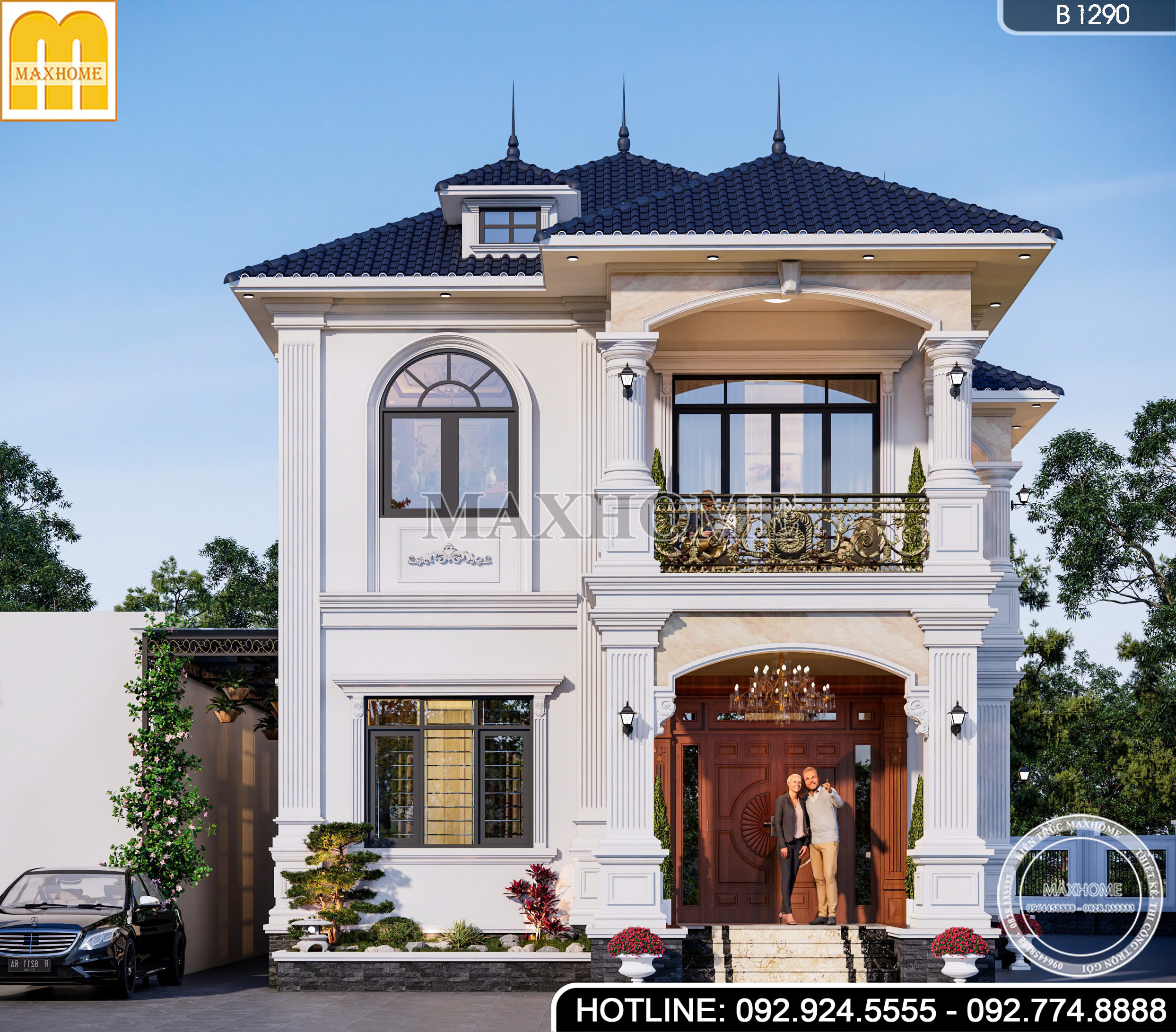 Mẫu nhà 2 tầng mái Nhật tân cổ đẹp mê li tại Nghệ An