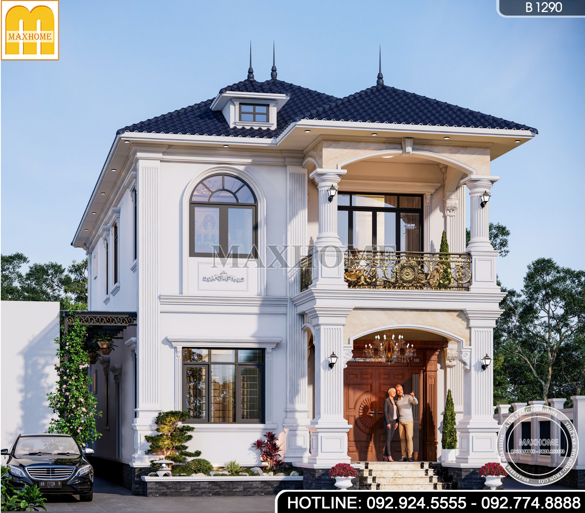 Mẫu nhà 2 tầng mái Nhật tân cổ đẹp mê li tại Nghệ An