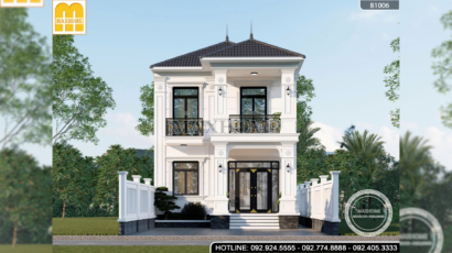 Mẫu nhà 2 tầng mái Nhật tân cổ điển đơn giản, đầy đủ công năng | MH46831