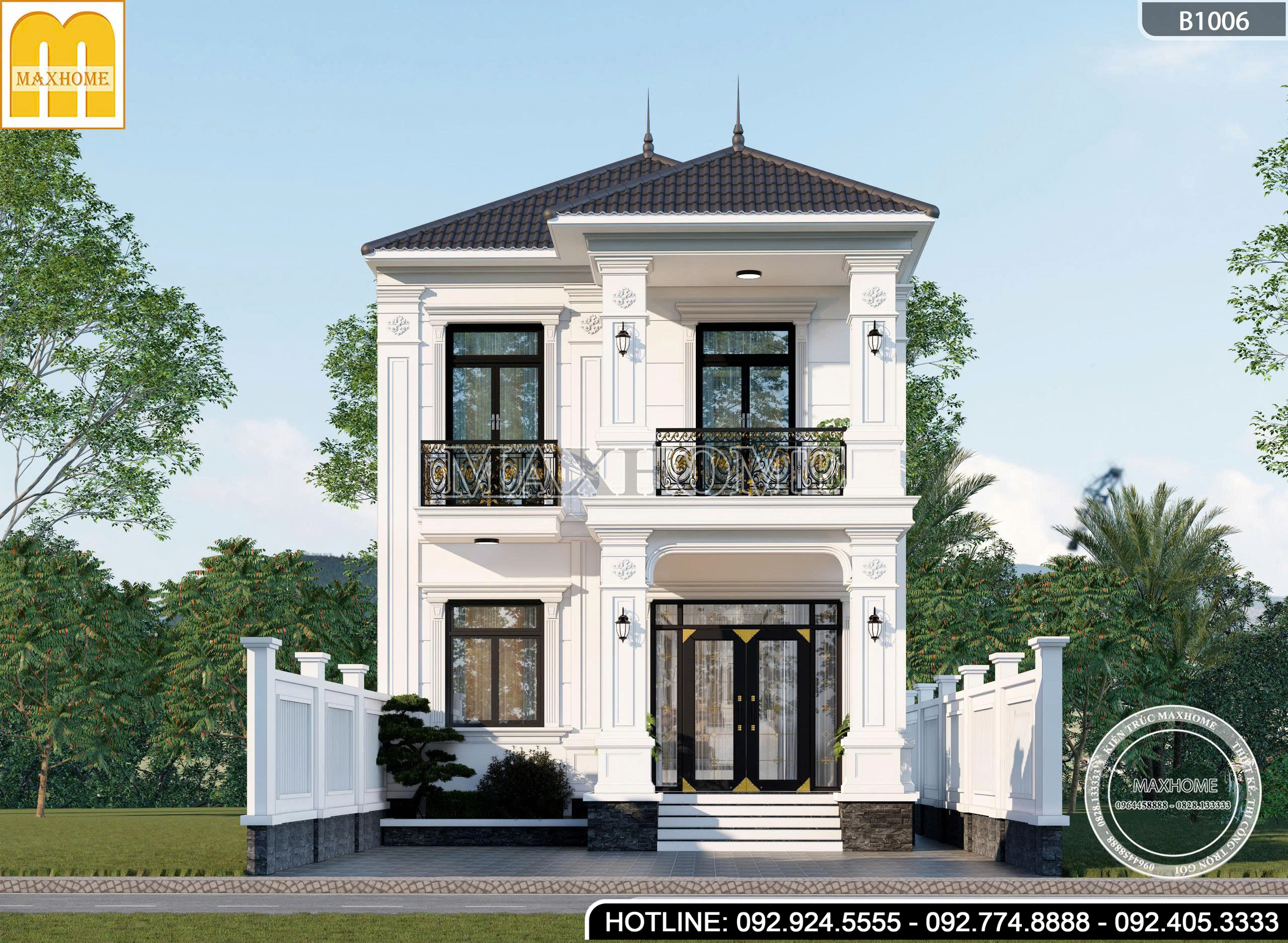 Mẫu nhà 2 tầng mái Nhật tân cổ điển đơn giản, đầy đủ công năng | MH46831 Mẫu nhà 2 tầng mái Nhật tân cổ điển đơn giản, đầy đủ công năng | MH46831