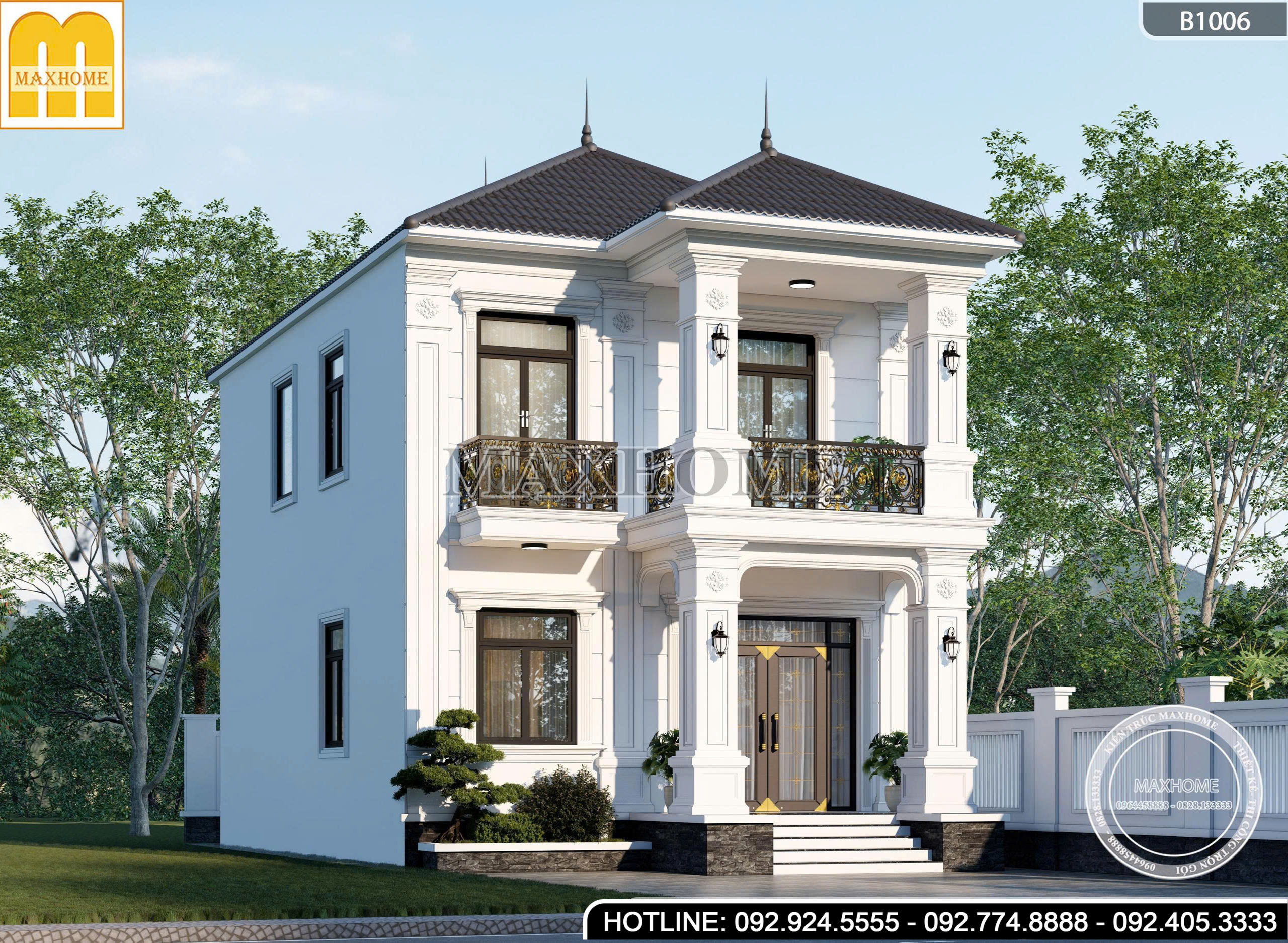 Mẫu nhà 2 tầng mái Nhật tân cổ điển đơn giản, đầy đủ công năng | MH46831 Mẫu nhà 2 tầng mái Nhật tân cổ điển đơn giản, đầy đủ công năng | MH46831
