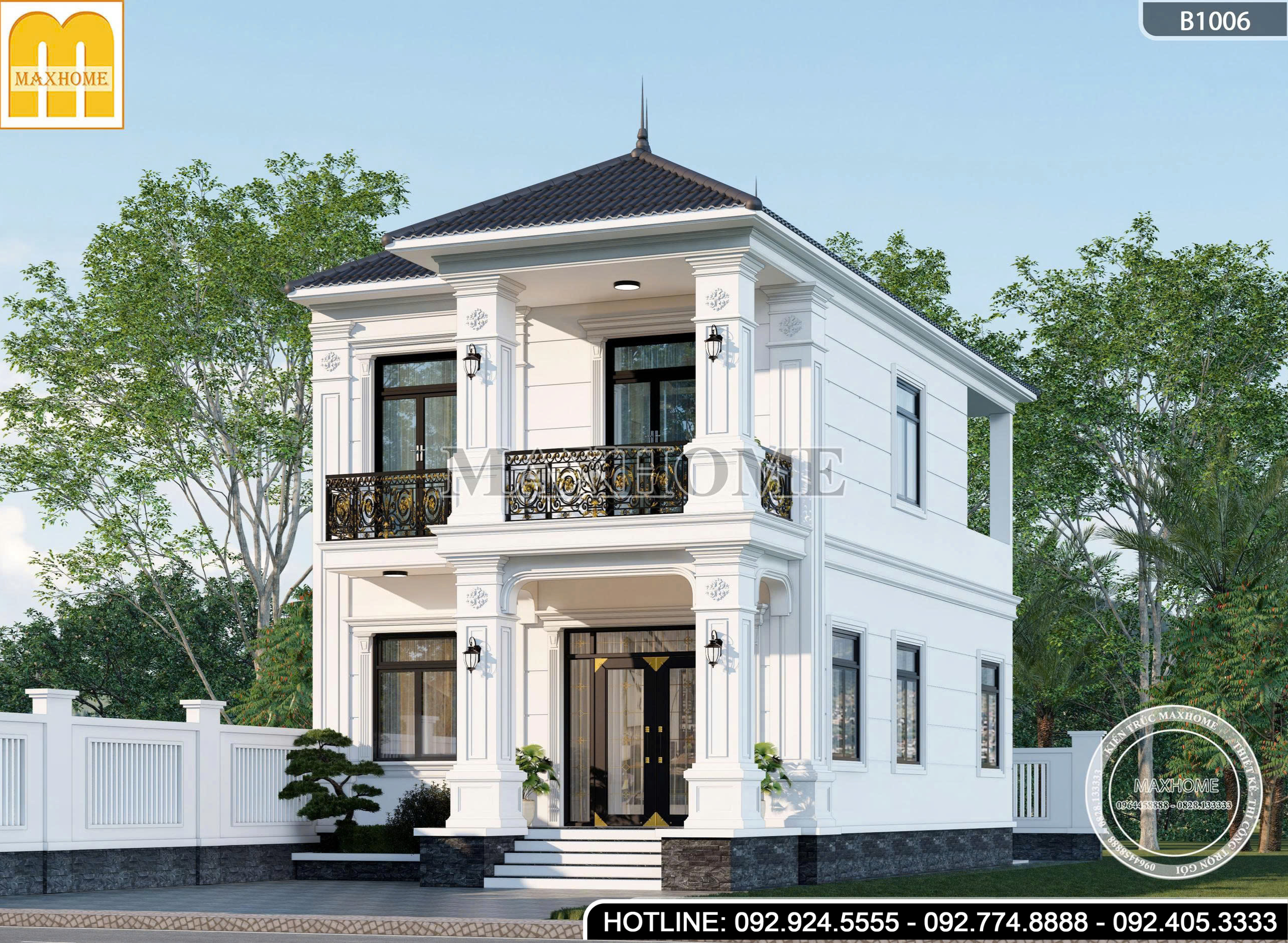 Mẫu nhà 2 tầng mái Nhật tân cổ điển đơn giản, đầy đủ công năng | MH46831 Mẫu nhà 2 tầng mái Nhật tân cổ điển đơn giản, đầy đủ công năng | MH46831