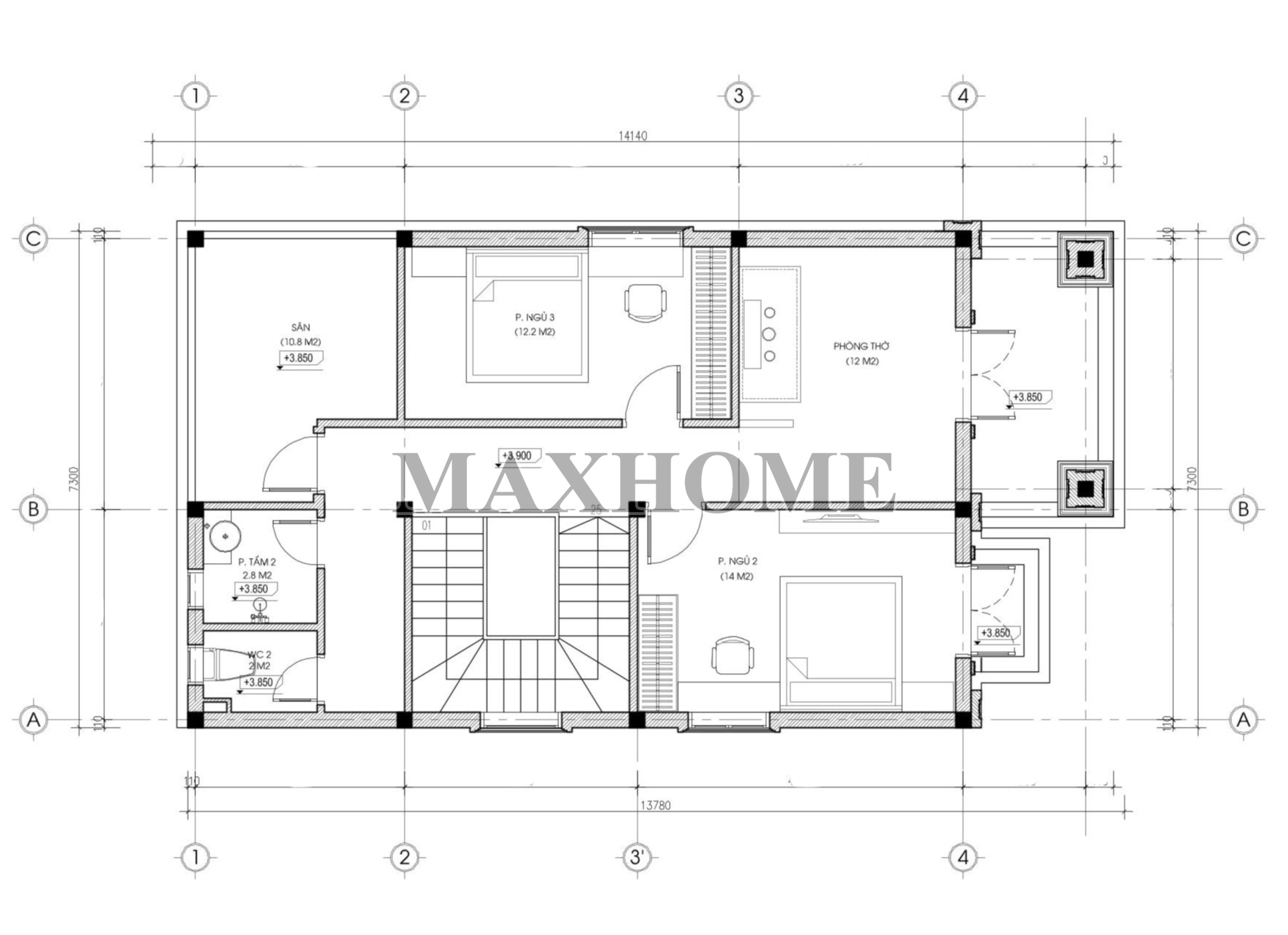 Mẫu nhà 2 tầng mái Nhật tân cổ điển đơn giản, đầy đủ công năng | MH46831 Mẫu nhà 2 tầng mái Nhật tân cổ điển đơn giản, đầy đủ công năng | MH46831