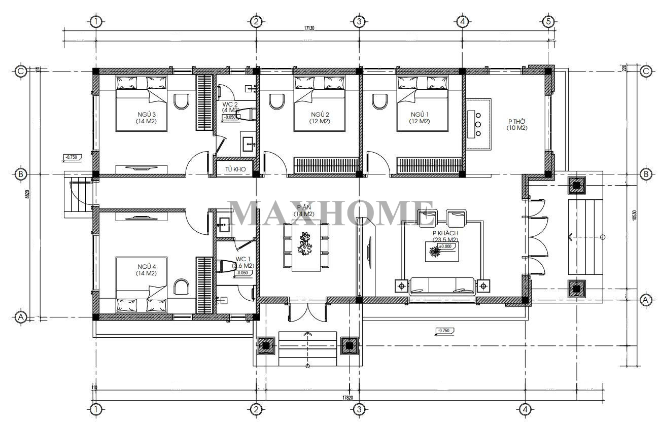 Mẫu nhà vườn mái Nhật 4 phòng ngủ đầy đủ tiện nghi