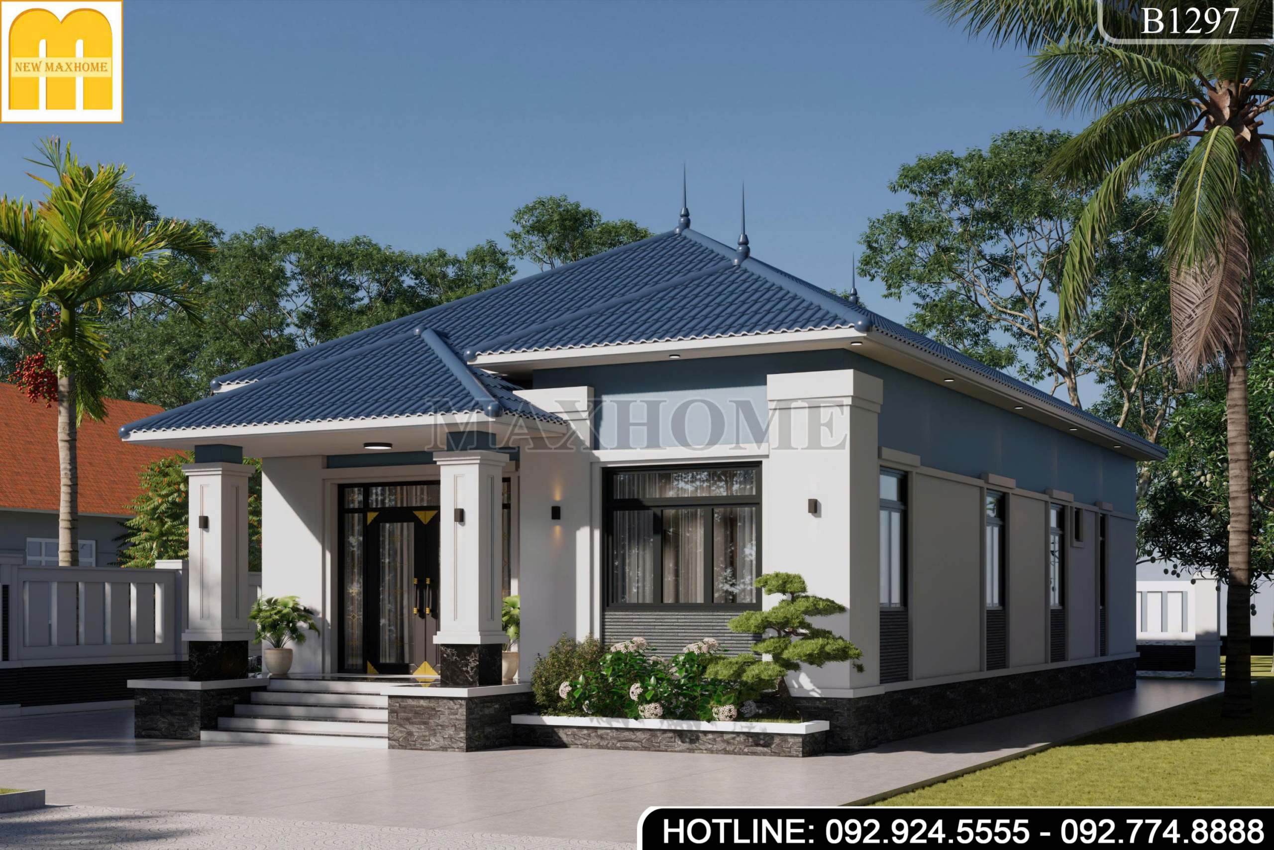 Mẫu nhà vườn mái Nhật 4 phòng ngủ đầy đủ tiện nghi
